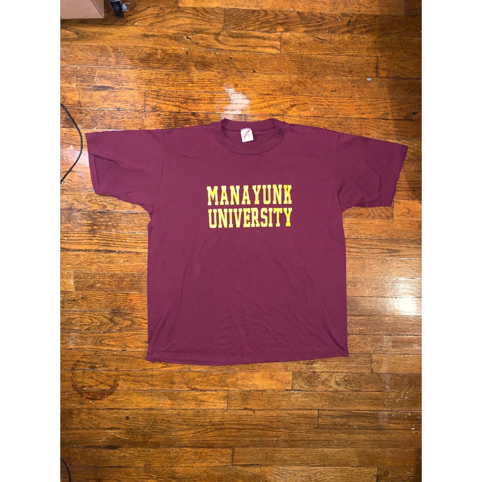 Jerzees Manayunk University T Shirt XL Single Stitch USA Maroon Size US XL / EU 56 / 4 - 2 Thumbnail