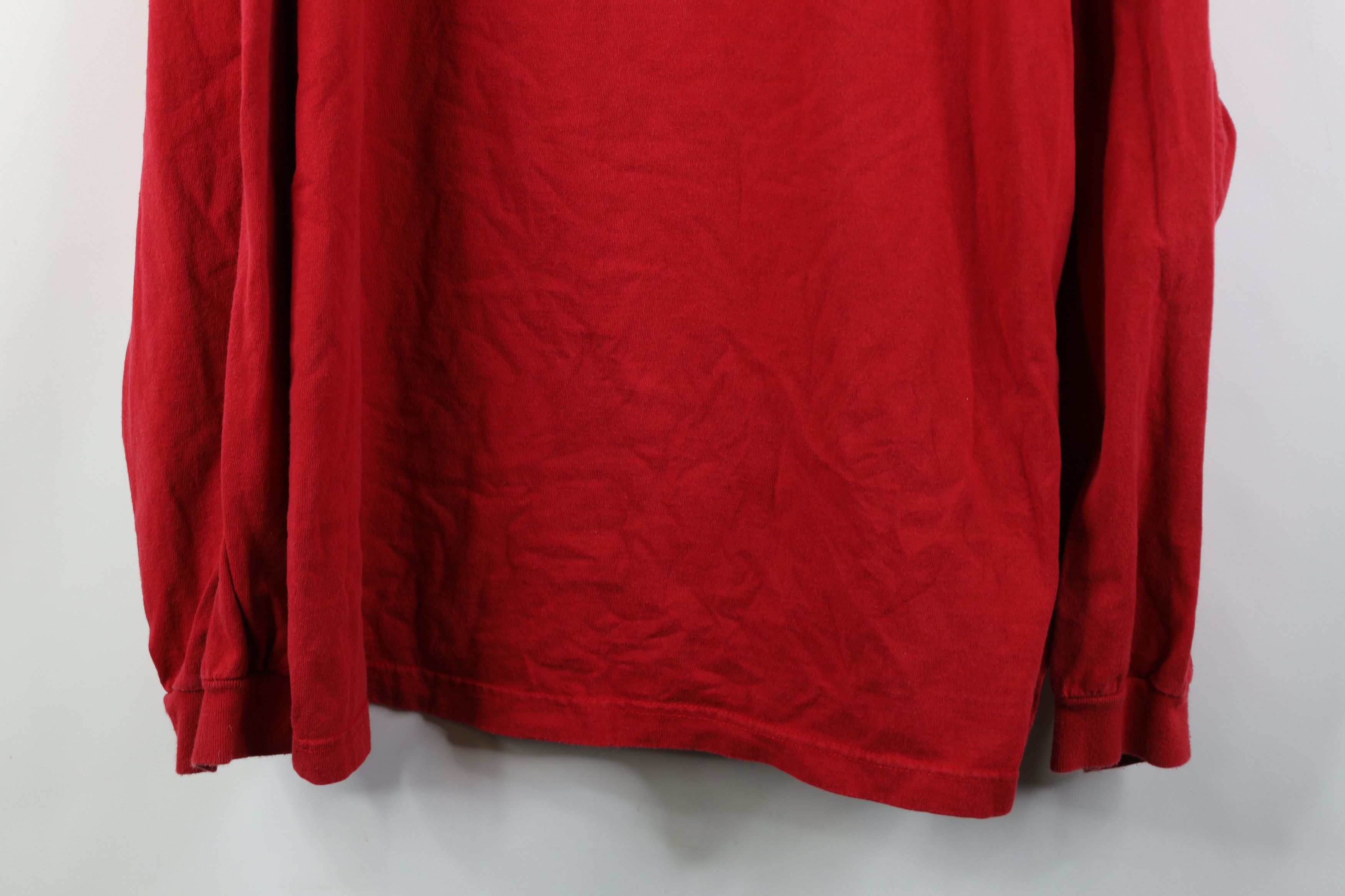 Nautica Vintage 90s Nautica Spell Out Long Sleeve T-Shirt Red Cotton Size US XL / EU 56 / 4 - 3 Thumbnail