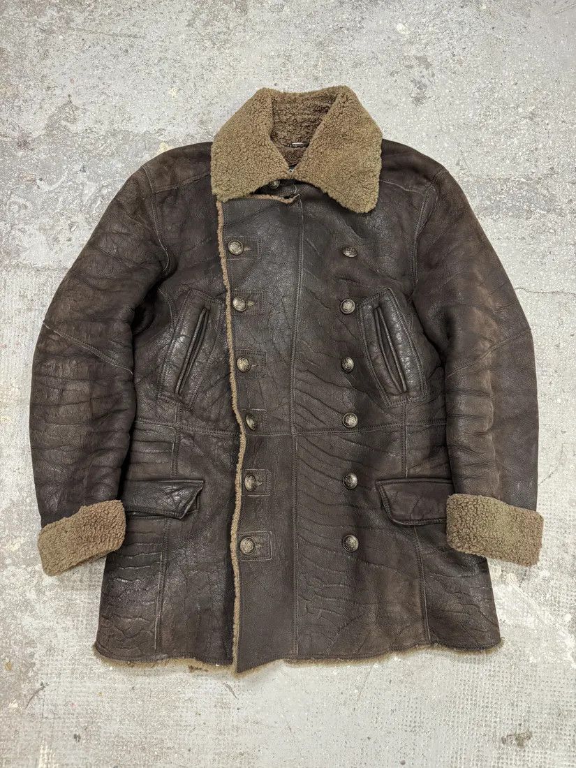 Dolce & Gabbana × Vintage AW2002 Dolce & Gabbana Shearling Brown Elevated Leather Jacket Size US M / EU 48-50 / 2 - 1 Thumbnail