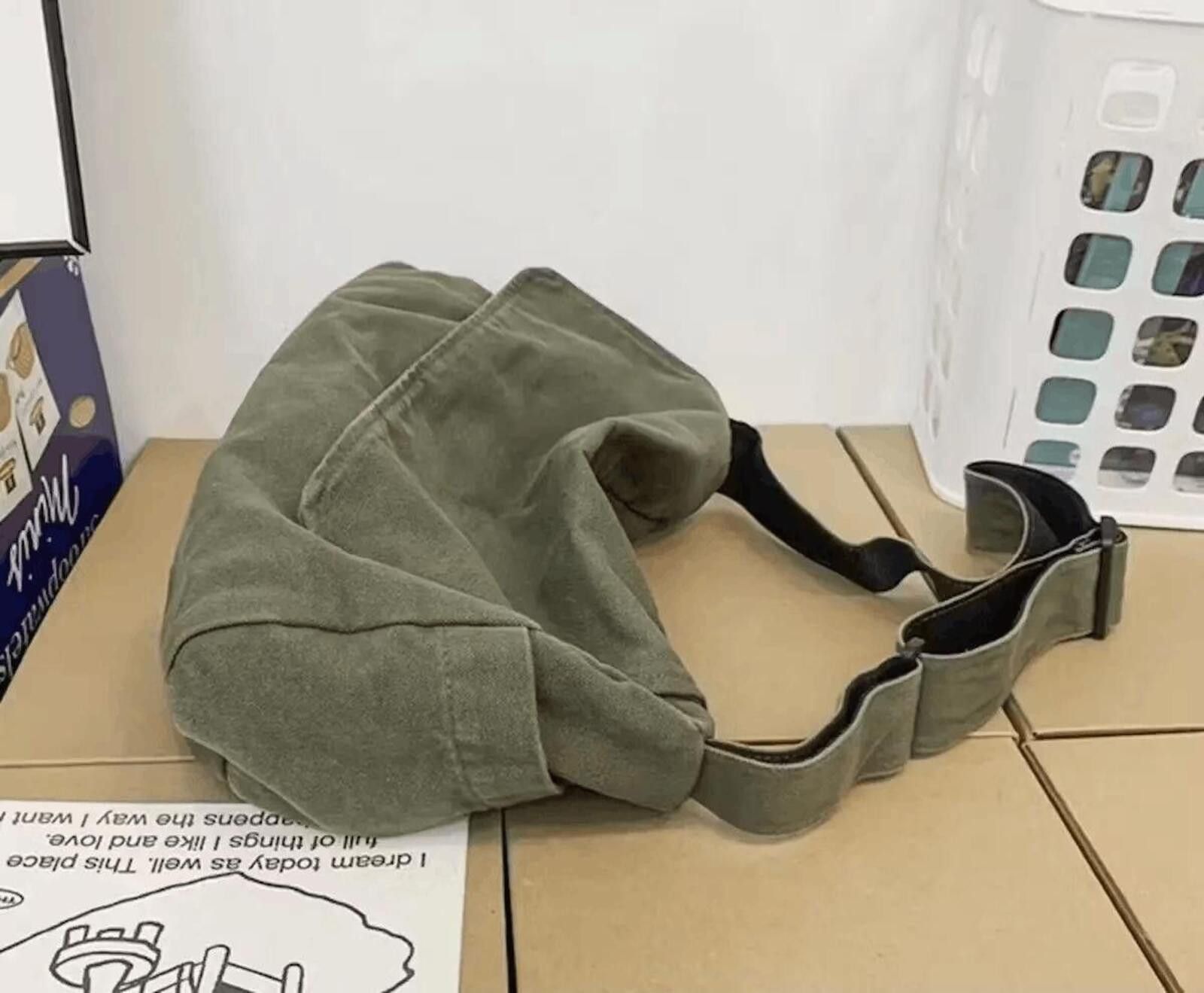 Vintage Over Shoulder Messanger Green Canvas Bag Size ONE SIZE - 2 Thumbnail