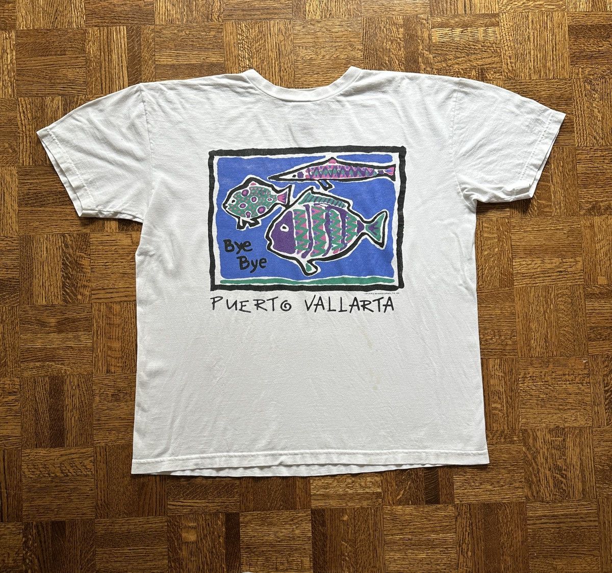 Vintage Vintage 90s Puerto Vallarta Fish Art Graphic Tee Size US XL / EU 56 / 4 - 1 Thumbnail