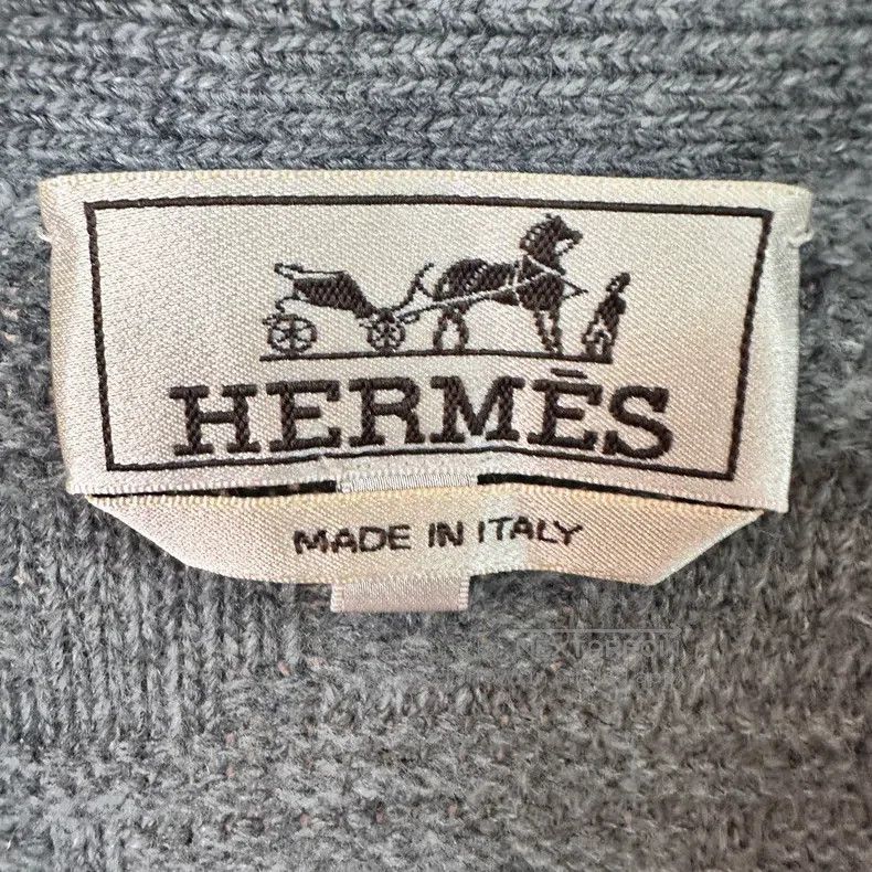 Hermes Hermes Gray Jacquard Embroidered Wool Knit Cardigan Jacket Size XL / US 12-14 / IT 48-50 - 4 Thumbnail