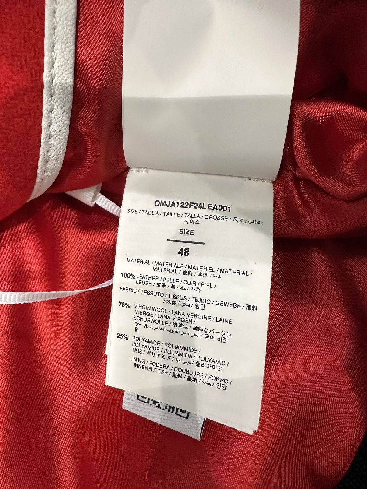 Off-White OFF-WHITE - Scorpio Lea Varsity Jacket Red Size US M / EU 48-50 / 2 - 5 Thumbnail