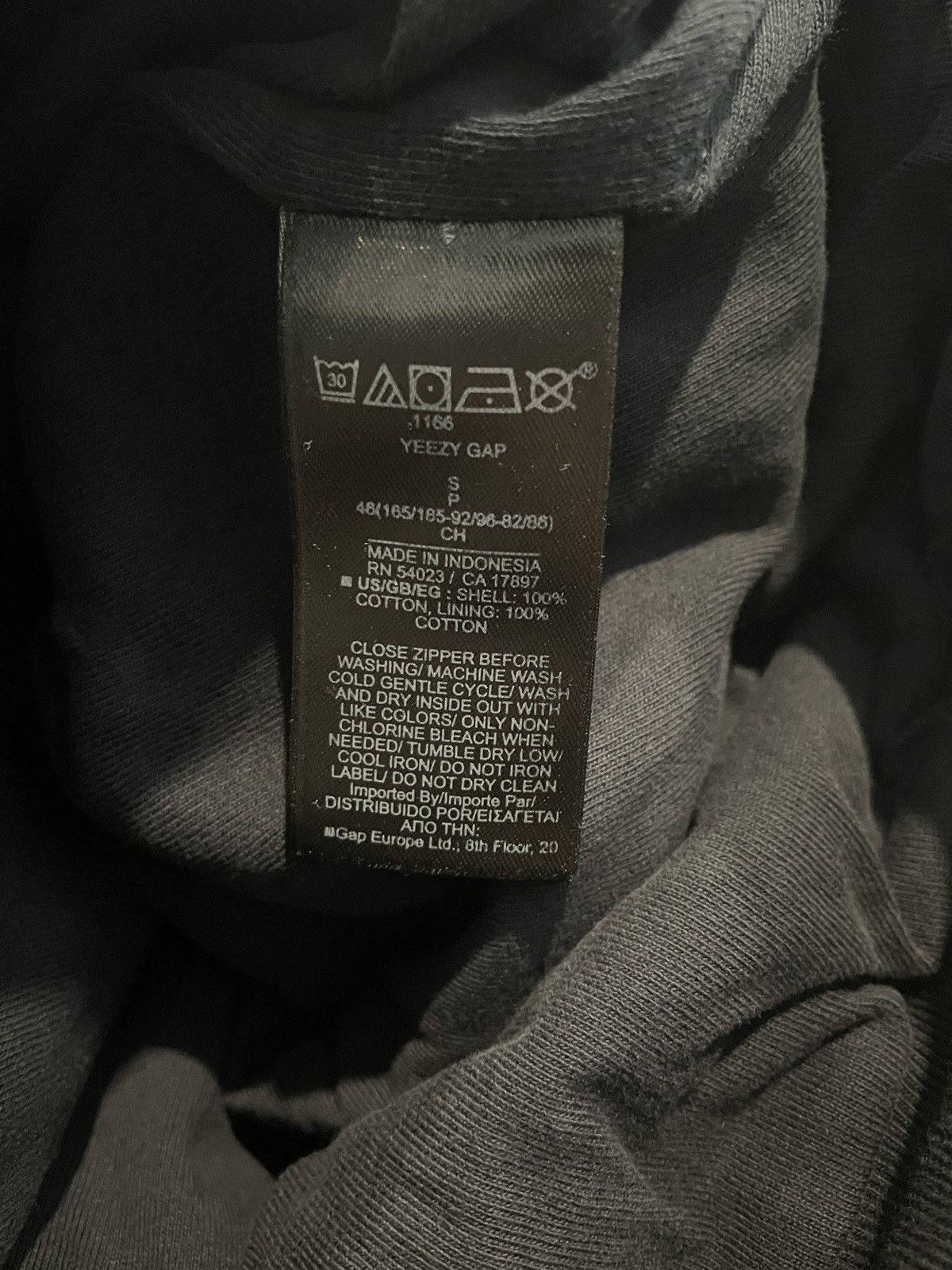 Balenciaga × Gap × Yeezy Yeezy Gap Zip Up Hoodie Poetic Black Small Size US S / EU 44-46 / 1 - 5 Thumbnail