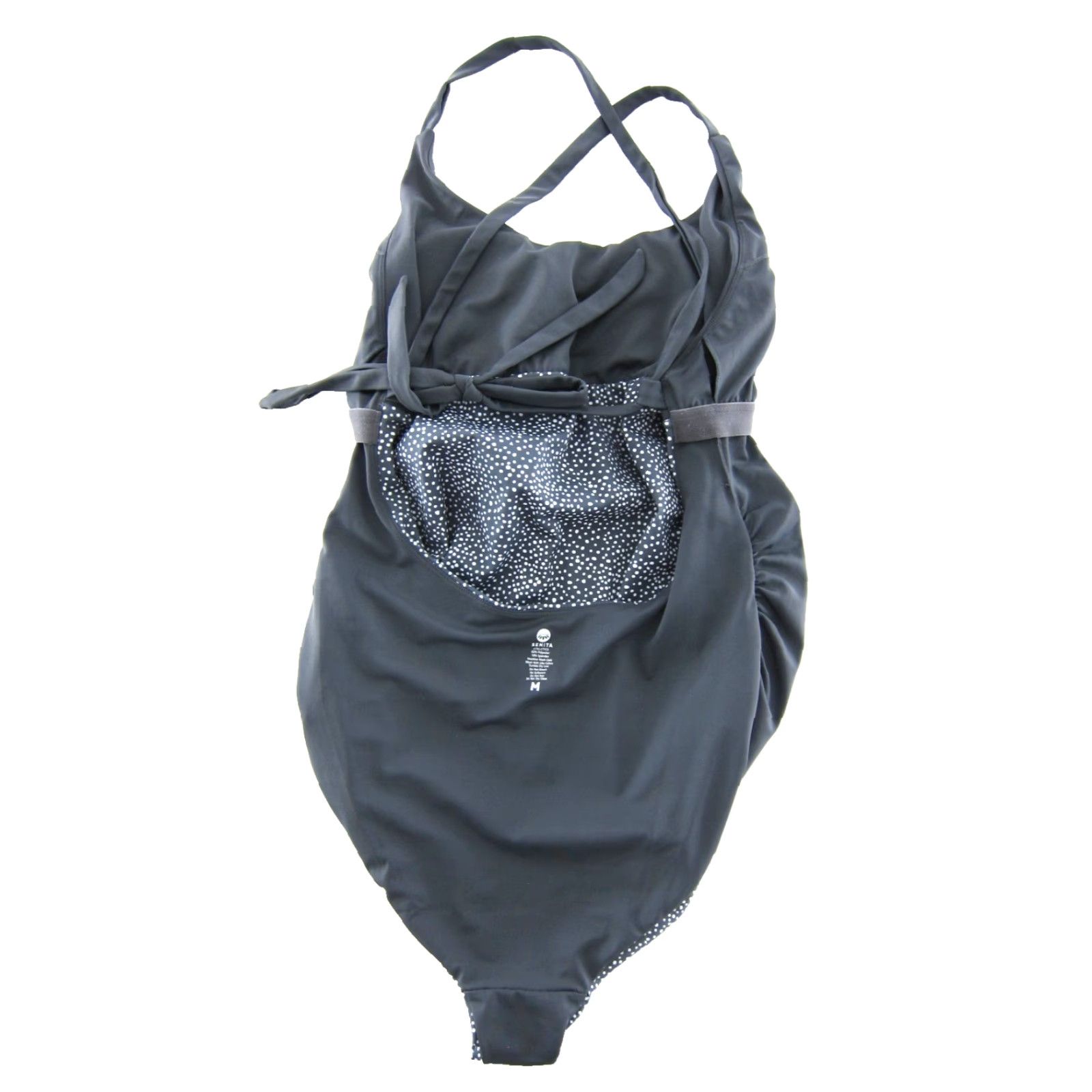 Vintage SENITA Athletics Grey White Polka Dot Padded Low Back One Piece Swimsuit M Womens Featured: Polka Dot, Padded, Low Back, Nylon Spandex Size ONE SIZE - 6 Thumbnail
