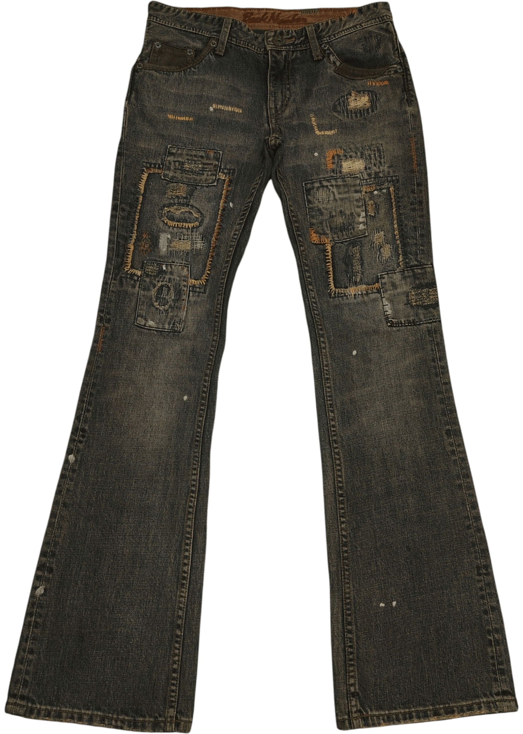 Who Decides War Japanese Back Number Patchwork Boro Flared Jeans Distressed Size US 30 / EU 46 - 1 Thumbnail