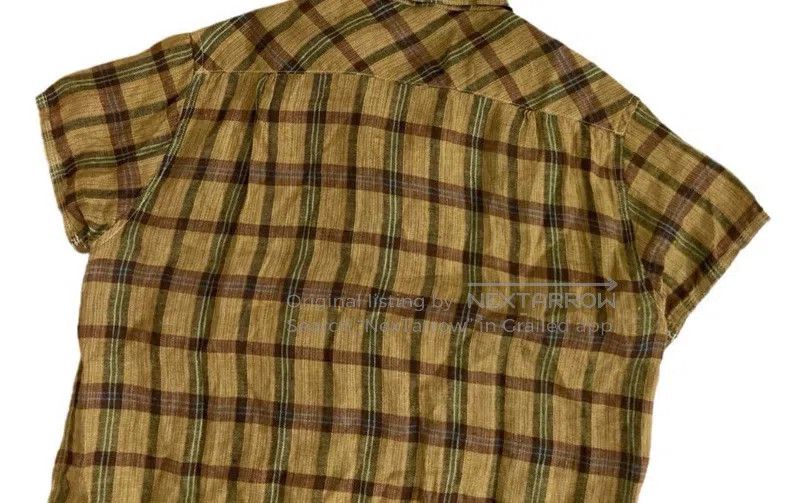 Kapital Kapital Linen brown green plaid shirt Size US XS / EU 42 / 0 - 5 Thumbnail