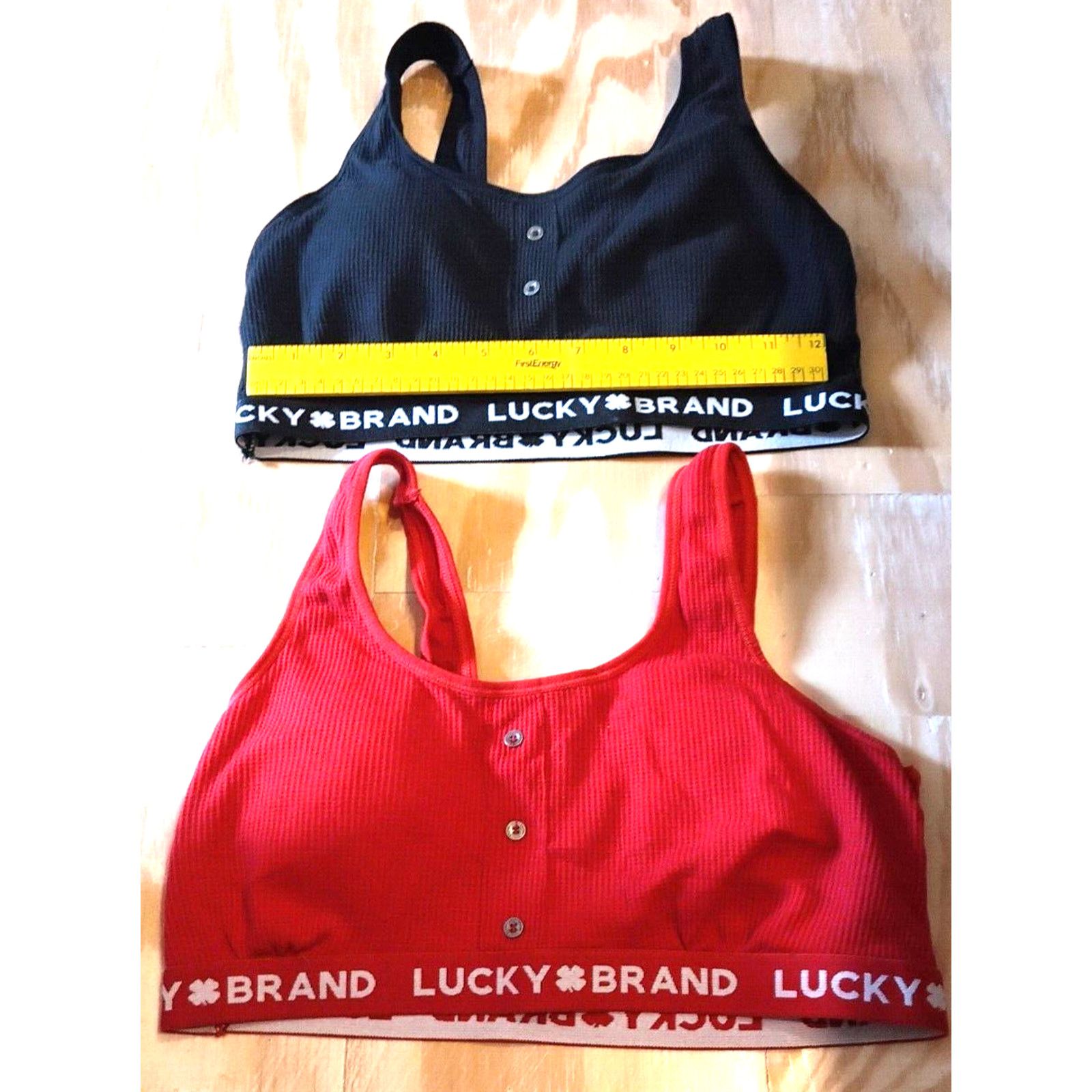 Lucky Brand Women's Med Lucky Brand 2 Cotton Ribbed Sport Bralette Size ONE SIZE - 1 Thumbnail
