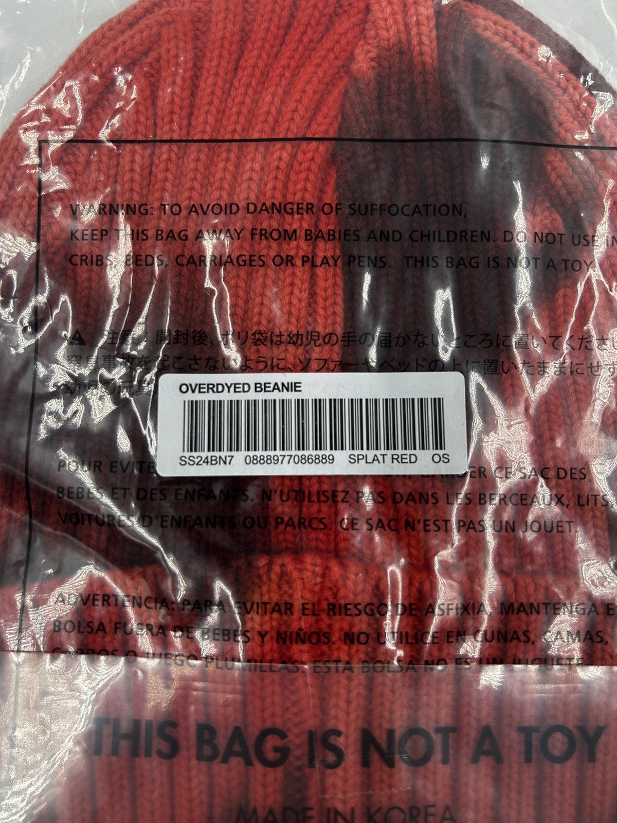 Supreme Supreme Overdyed Beanie Red Splat Size ONE SIZE - 3 Thumbnail