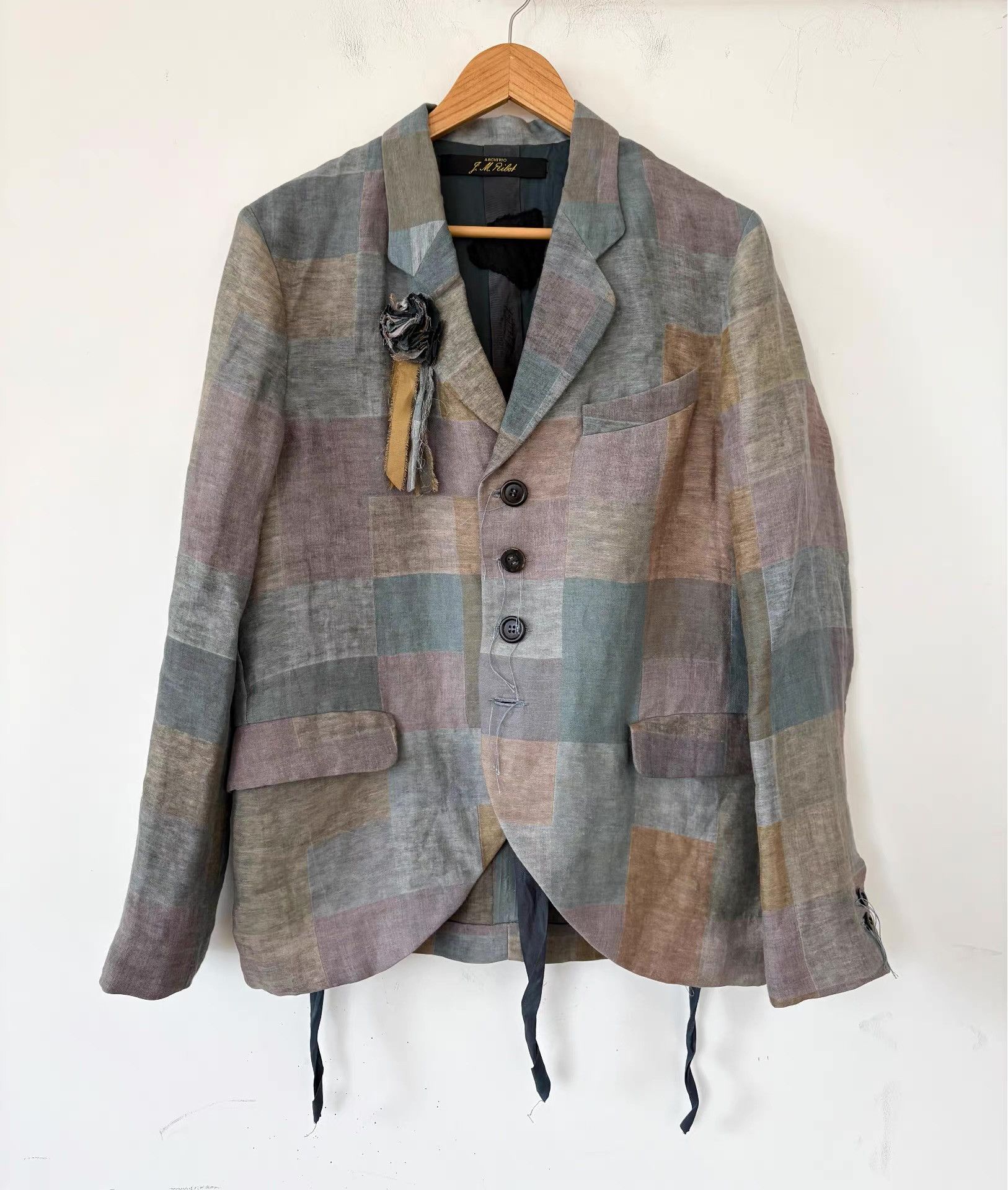 Archivio J.M. Ribot Archivio J.M.Ribot Men's Plaid Blazer Ｑ21 Size 46R - 1 Thumbnail