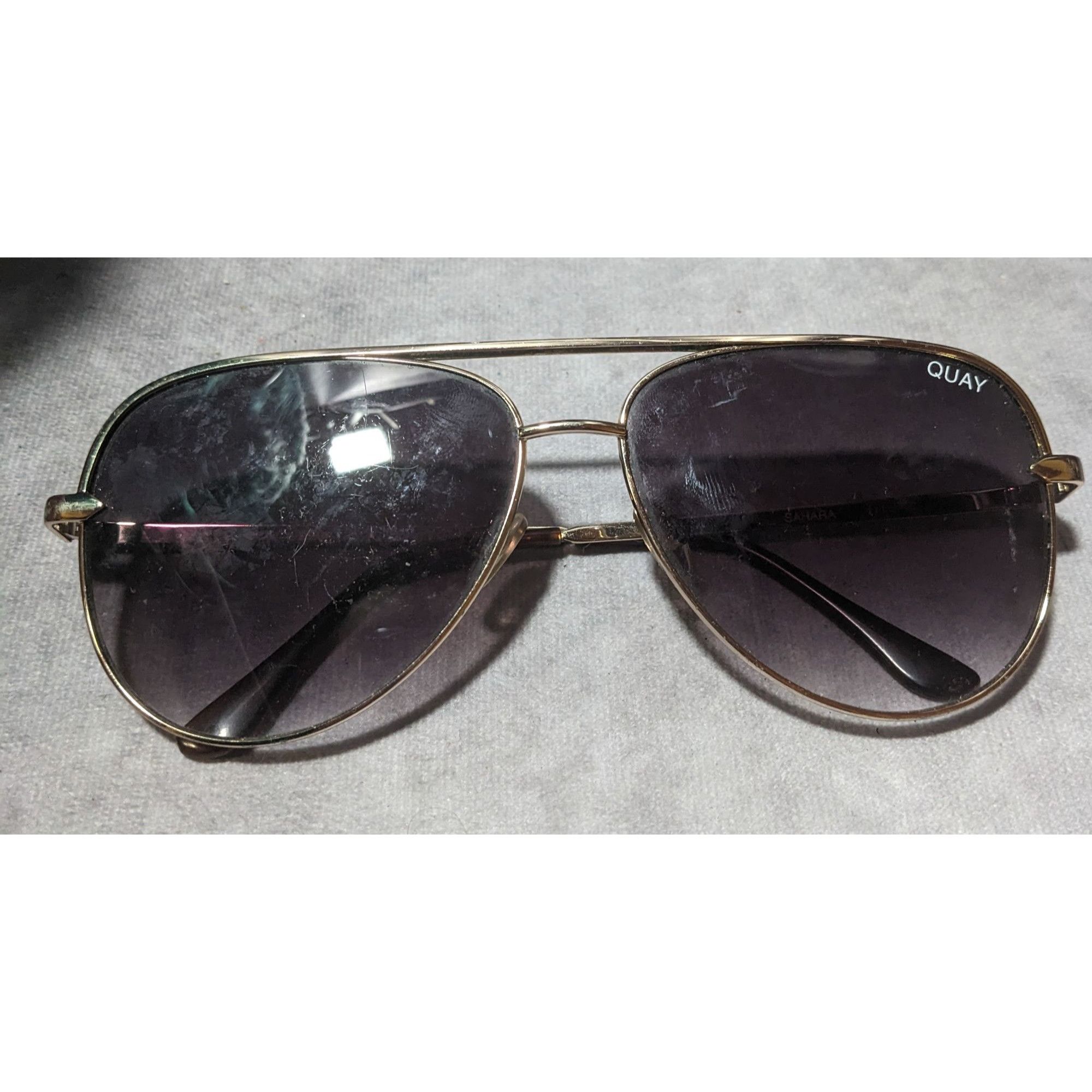 Quay Quay x Desi Sahara Gold Aviator Sunglasses Size ONE SIZE - 3 Thumbnail