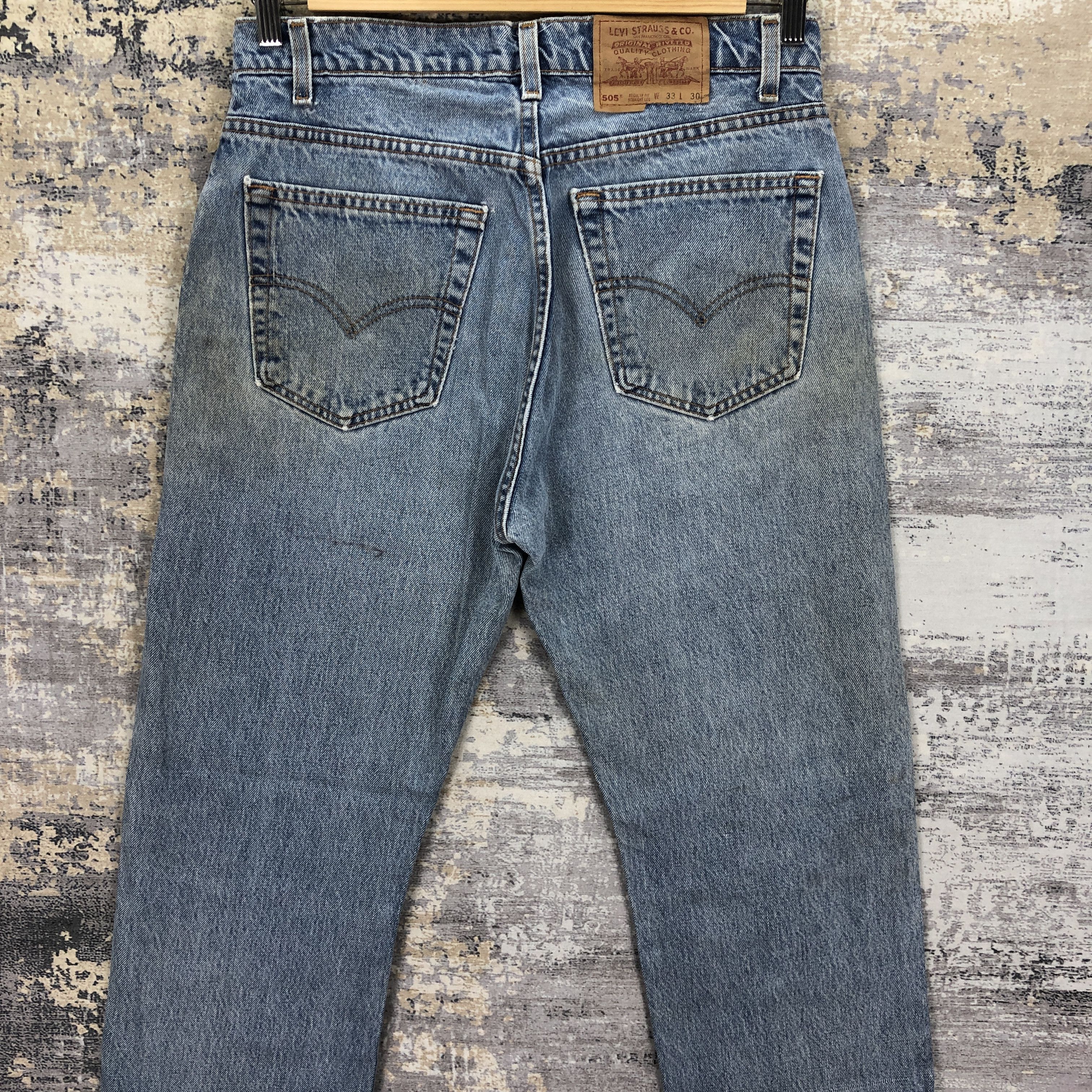 Levi's Vintage 90s Levis 505 Stone Wash Jeans Levi's Faded Denim Size US 32 / EU 48 - 4 Thumbnail