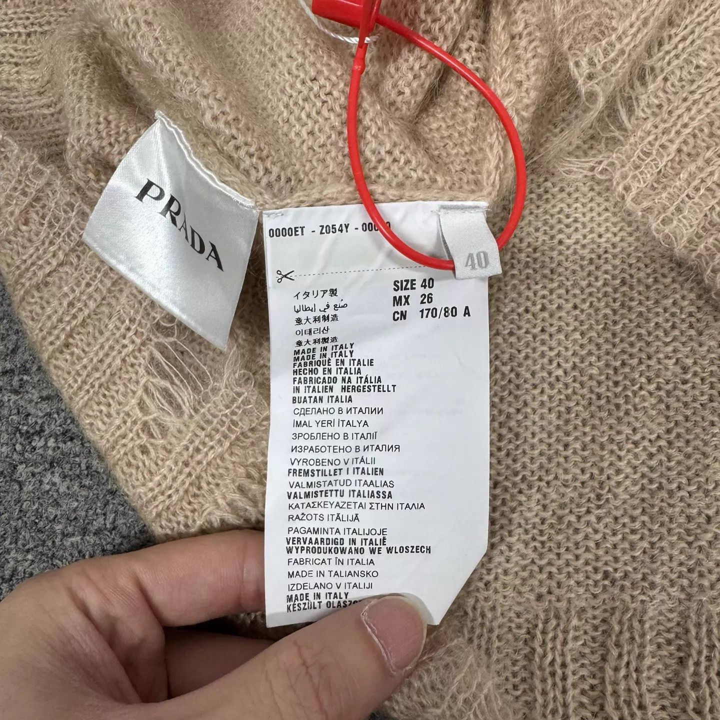 Prada Prada Nude Distressed Short Mohair Knit Sweater 40 W/Tags Size S / US 4 / IT 40 - 7 Thumbnail