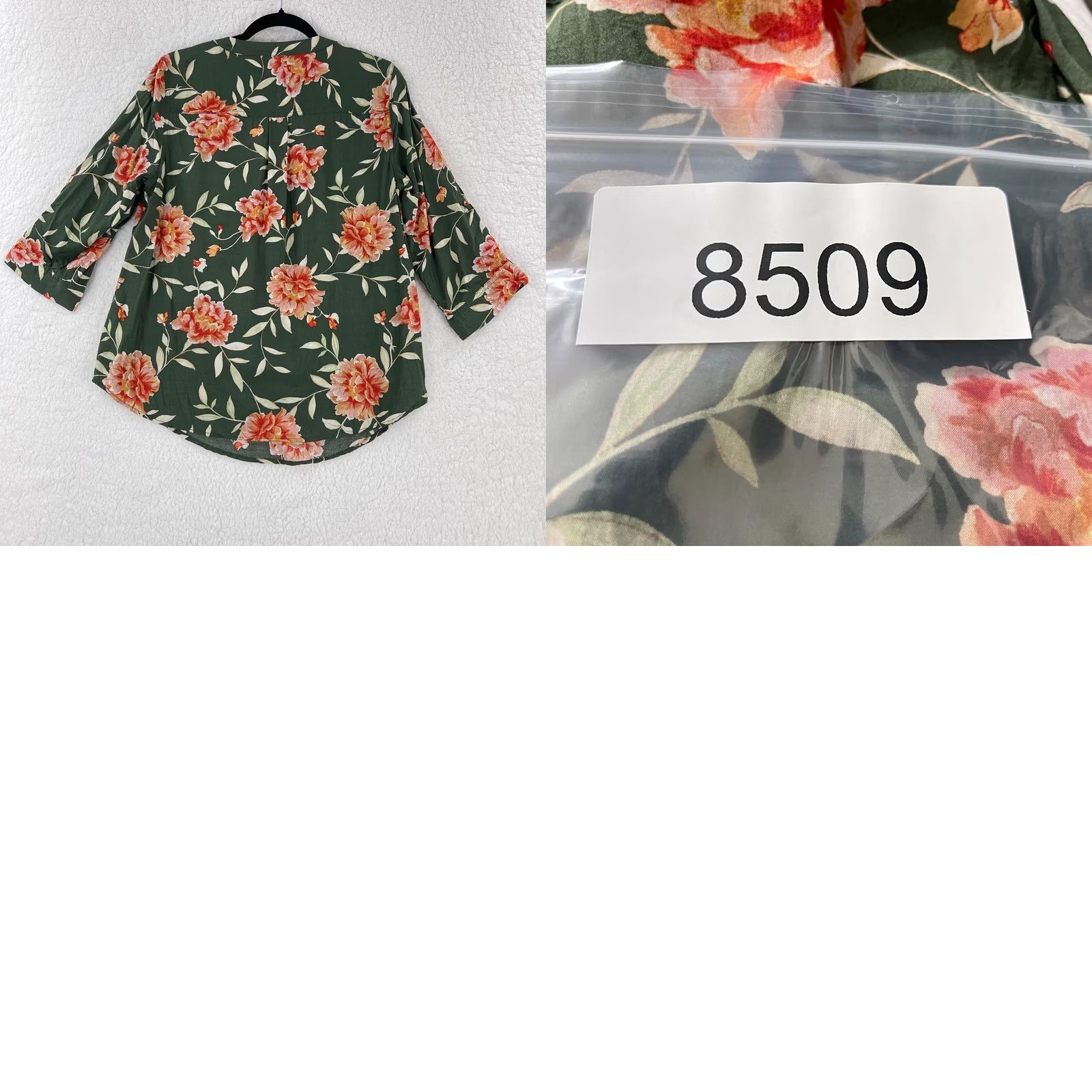 Torrid Torrid Harper Challis Shirt Women Medium Green Floral 3/4 Sleeve Pullover V-Neck Size M / US 6-8 / IT 42-44 - 9 Thumbnail