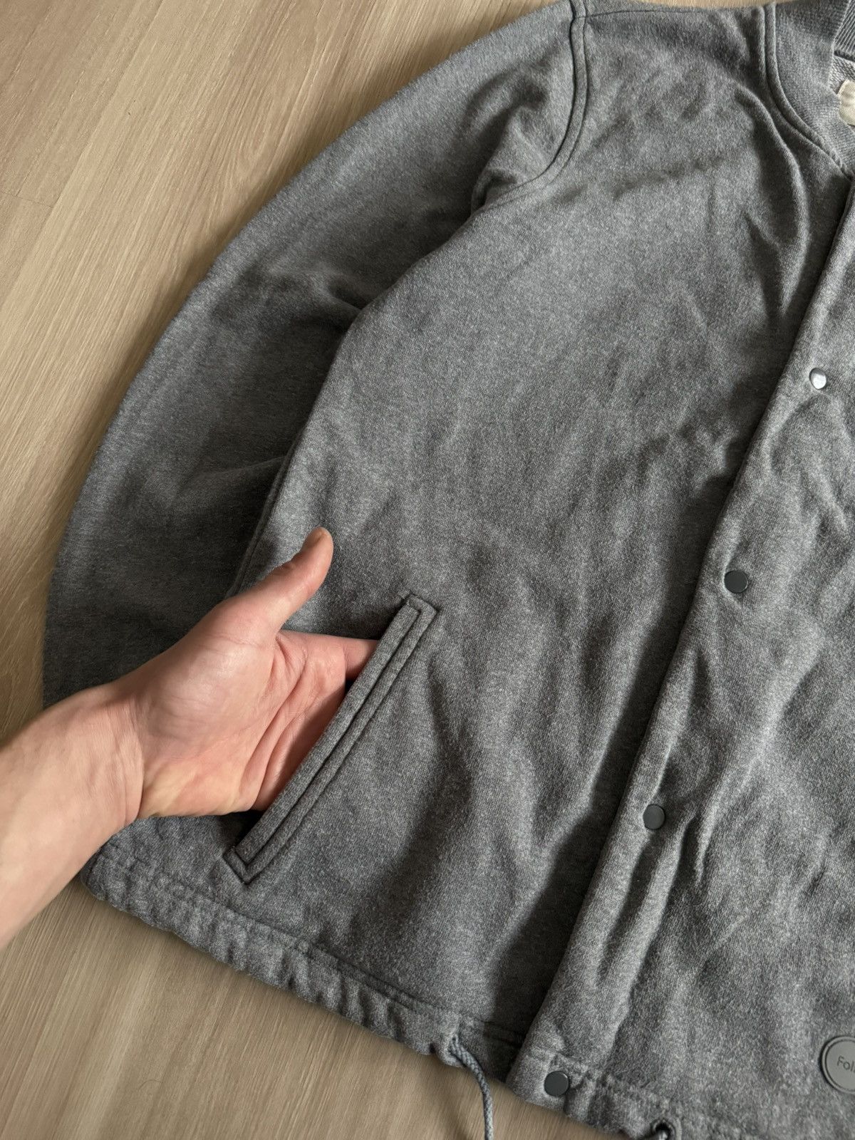 Folk Vintage Folk Loopback Cotton Jersey Cardigan Bomber Mid Grey Size US S / EU 44-46 / 1 - 7 Thumbnail