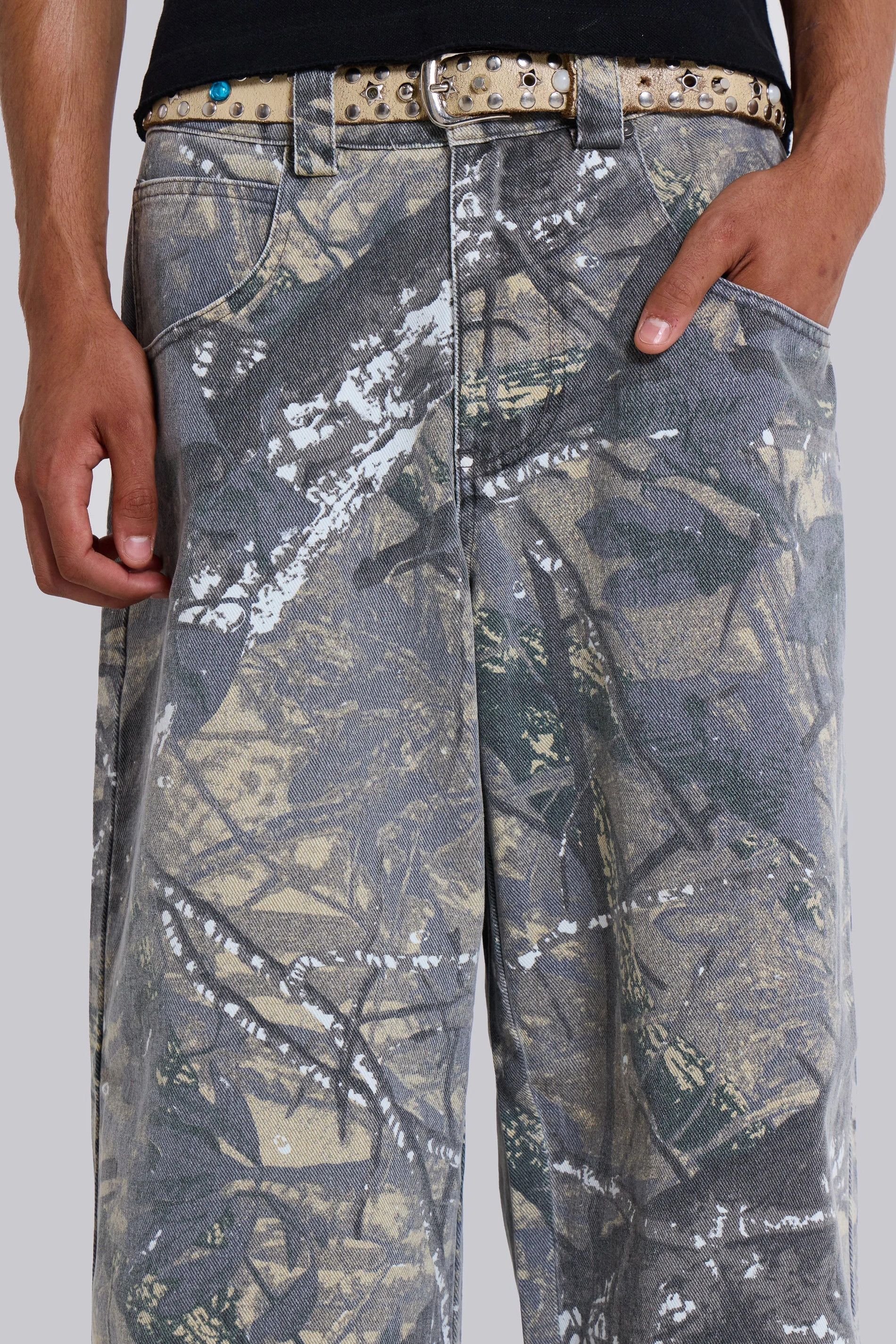 Jaded London NWT Jaded London Forest Camo Colossus Washed Baggy Jeans Size 26" / US 2 / IT 38 - 3 Thumbnail