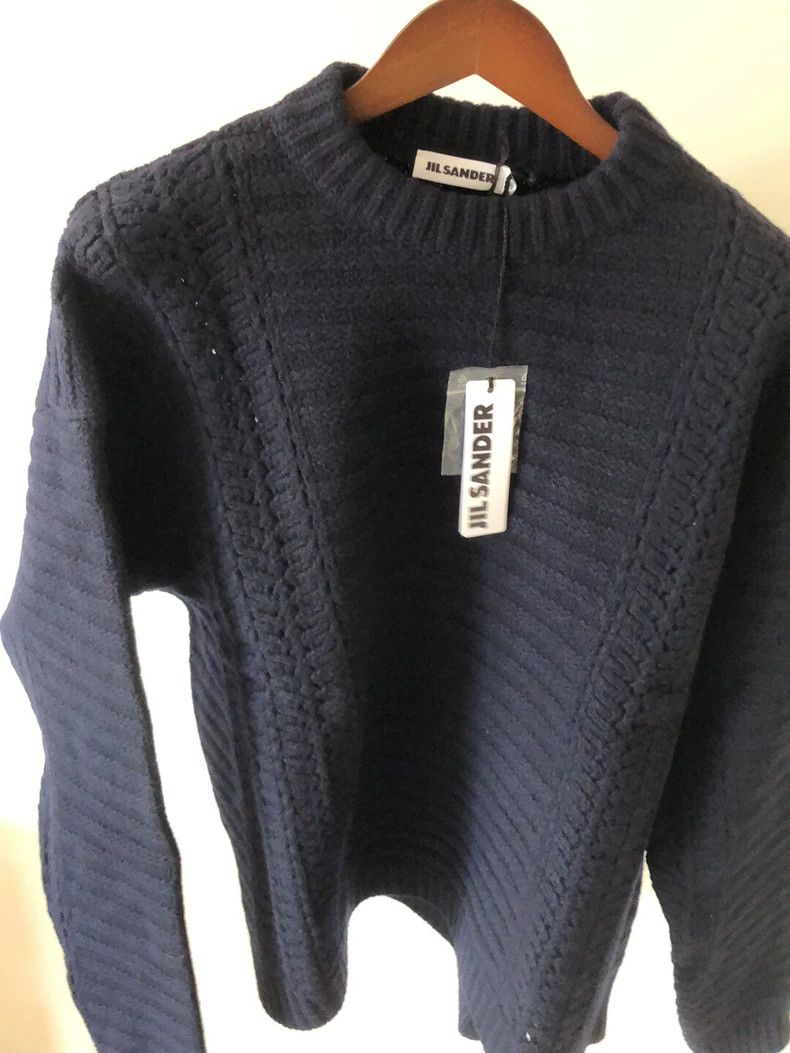 Jil Sander Jil Sander Navy Blue Knit Sweater - dmc Size US L / EU 52-54 / 3 - 1 Thumbnail