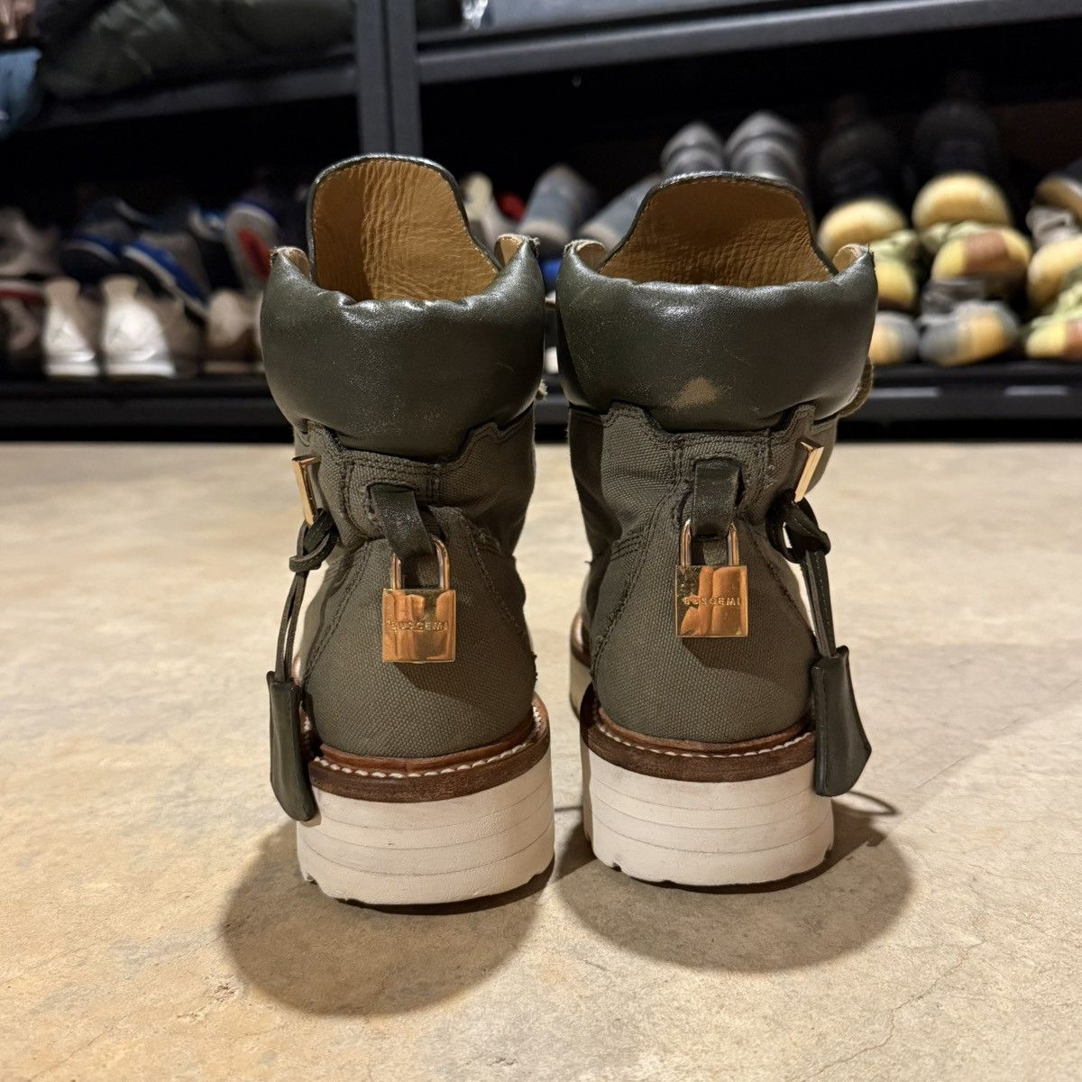 Buscemi Buscemi Canvas Site Hiking Combat Boot US 6 Olive Green Size US 6 / EU 39 - 6 Thumbnail