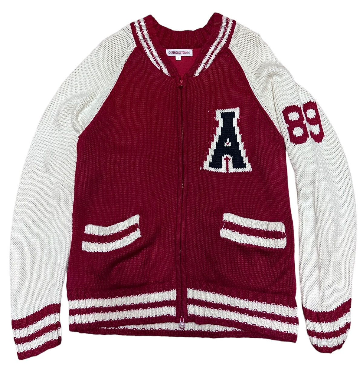 image of Hysteric Glamour x If Six Was Nine 1990S Jungle Storm Japan Knitted Jacket in Red (Size Medium)