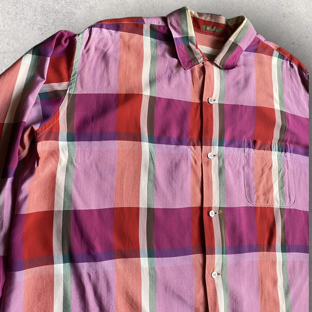 Yohji Yamamoto Y’s For Men Plaid Rayon Oversized Shirt Size US L / EU 52-54 / 3 - 4 Thumbnail