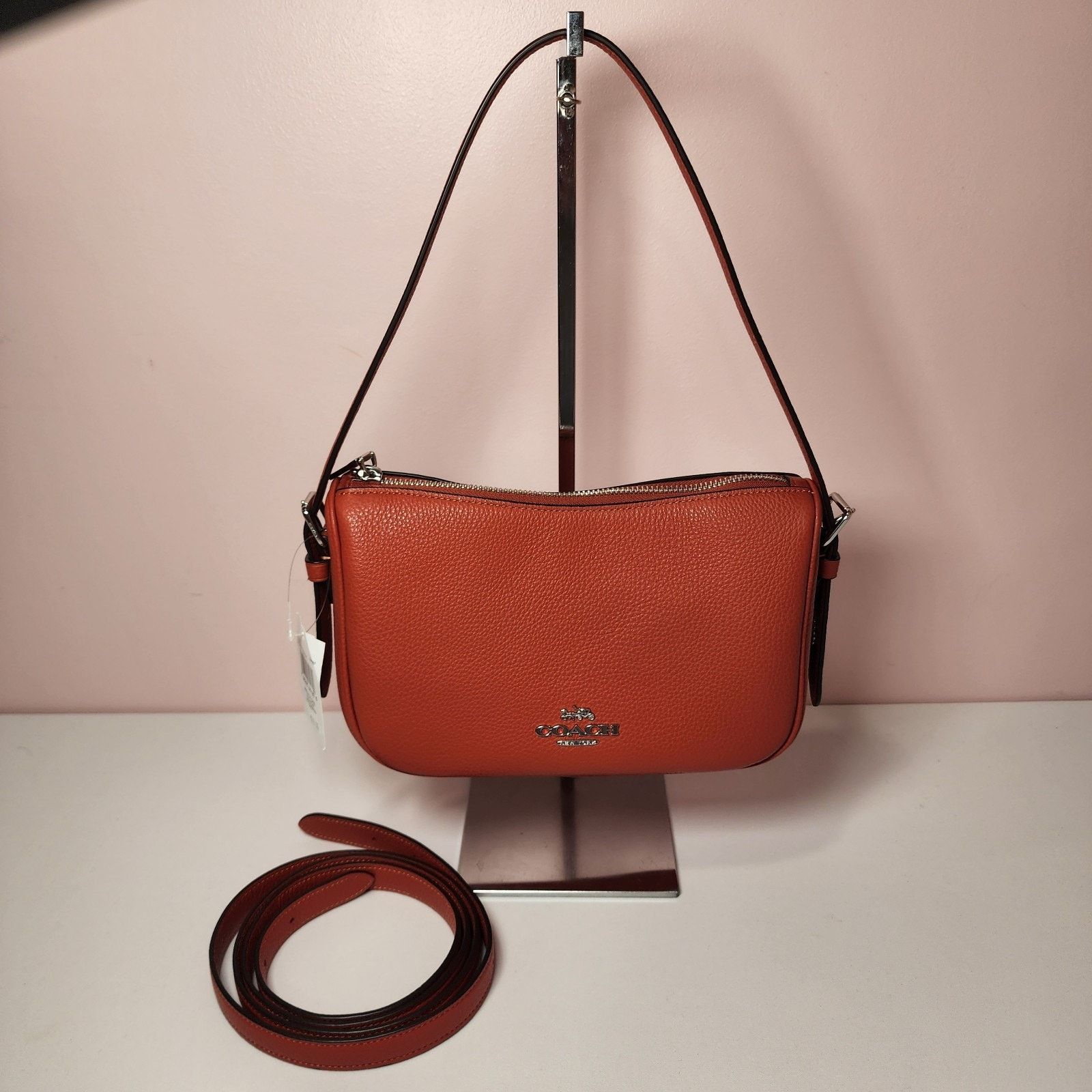 Coach NWT Coach CY707 Kailey Shoulder Bag Leather Deep Orange Size ONE SIZE - 1 Thumbnail