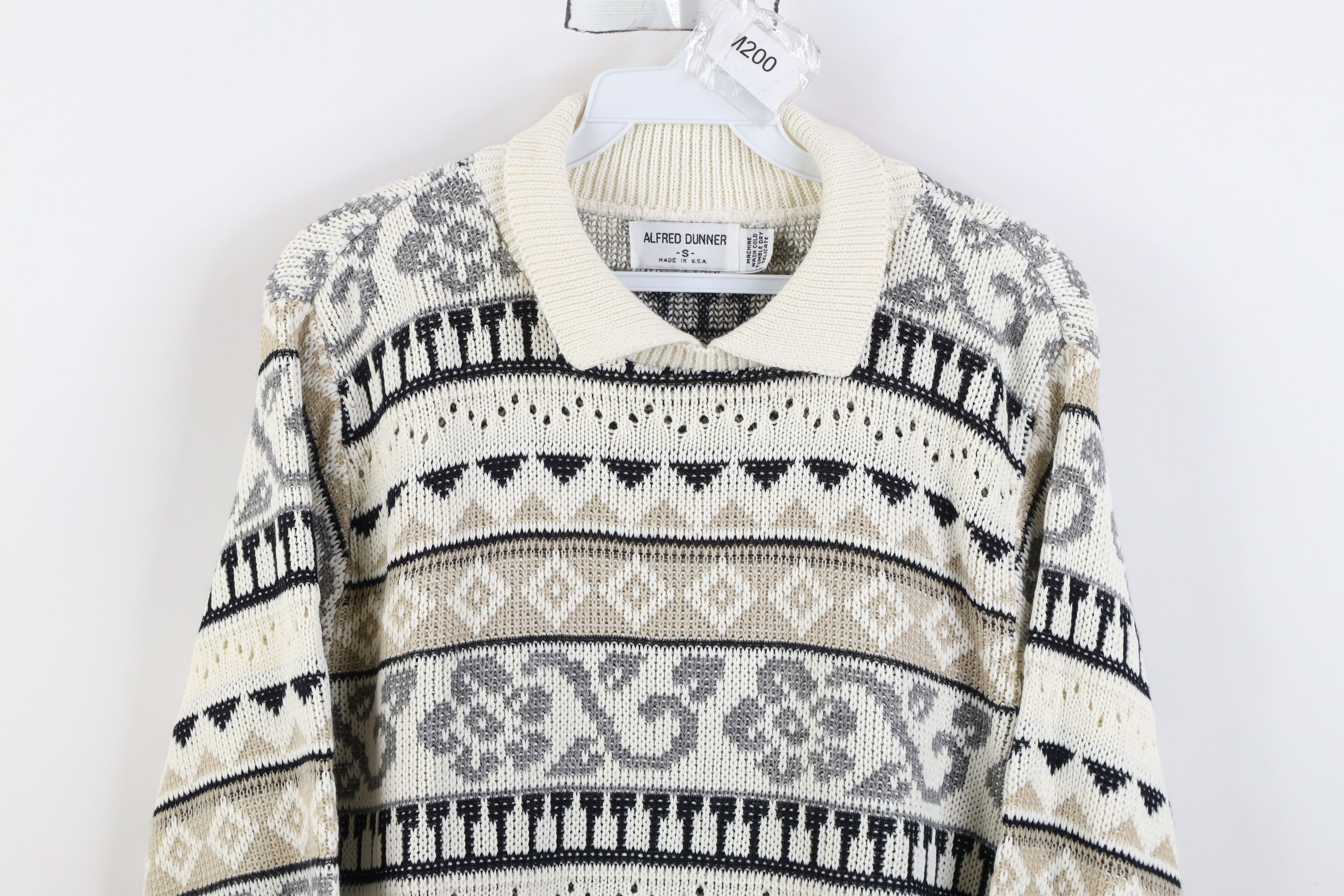 Vintage Vintage 90s Streetwear Fair Isle Knit Collared Sweater USA Size S / US 4 / IT 40 - 2 Thumbnail