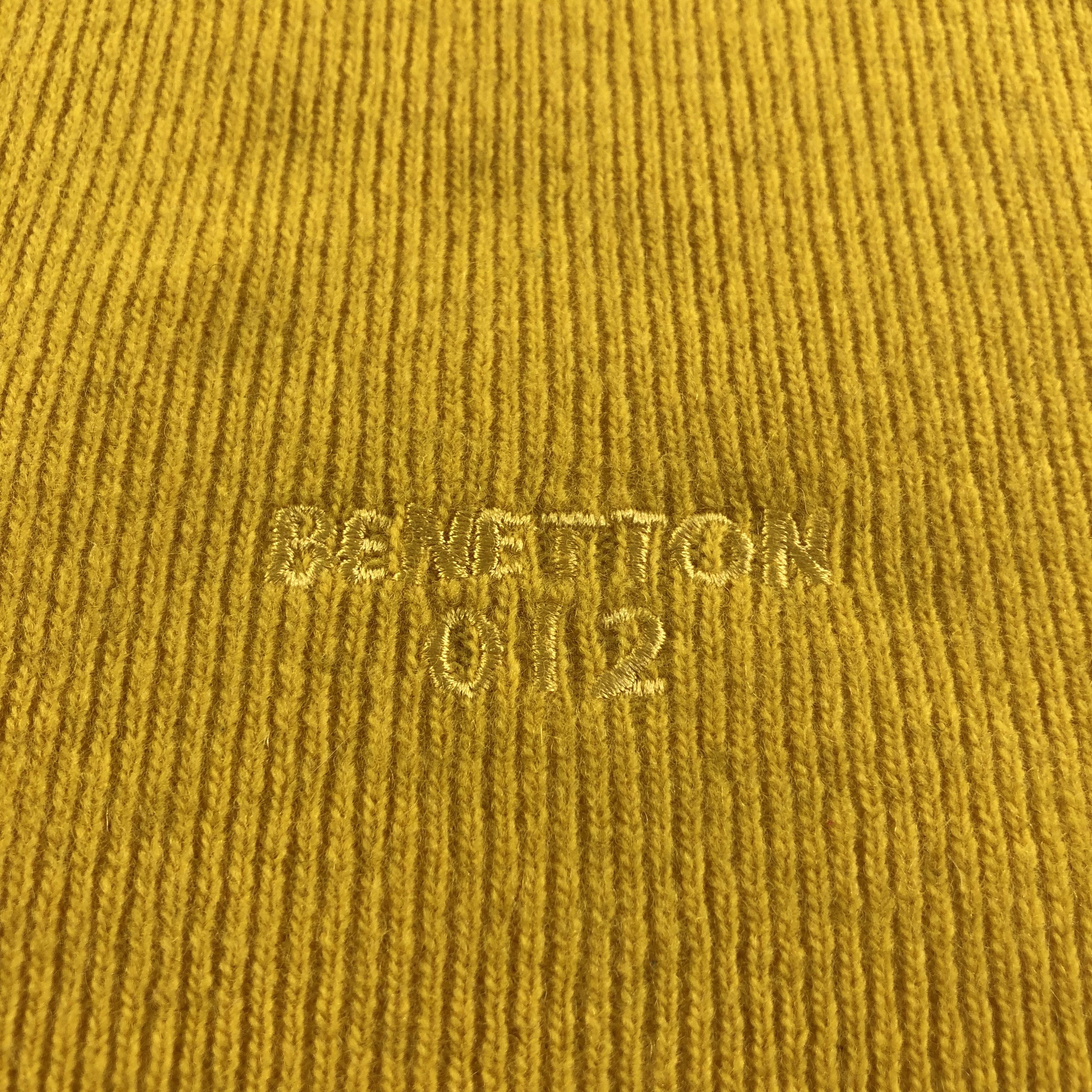 United Colors Of Benetton United Colors Of Benetton Yellow Wool Scarf Muffler V1821 Size ONE SIZE - 3 Thumbnail