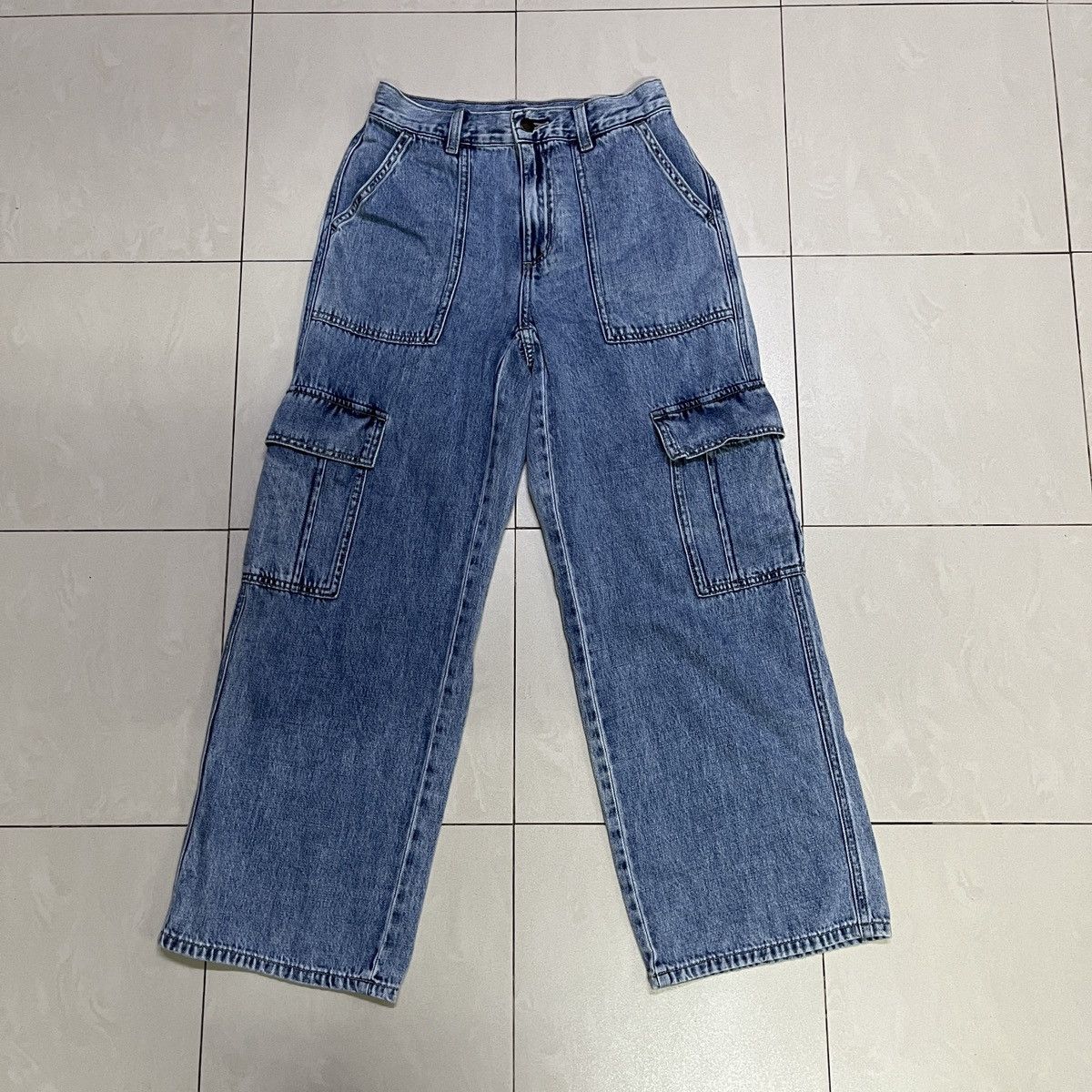 GU GU Baggy Cargo Jeans Size 28" / US 6 / IT 42 - 1 Thumbnail
