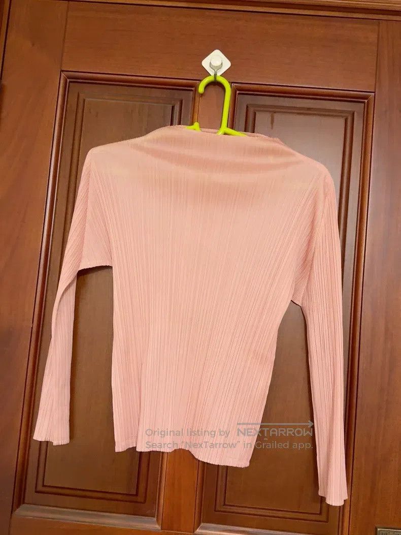 Issey Miyake Issey Miyake Pink Long-sleeve Top Size L / US 10 / IT 46 - 4 Thumbnail