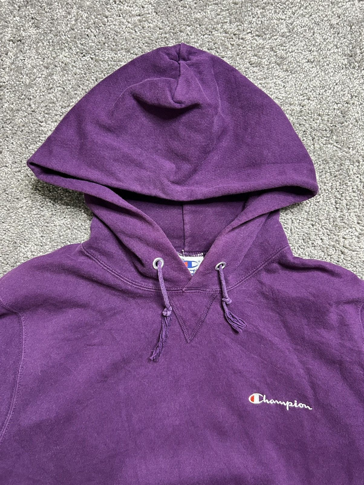 Champion Vintage 90s Champion Sweatshirt Hoodie Purple Spellout USA Size US M / EU 48-50 / 2 - 2 Thumbnail