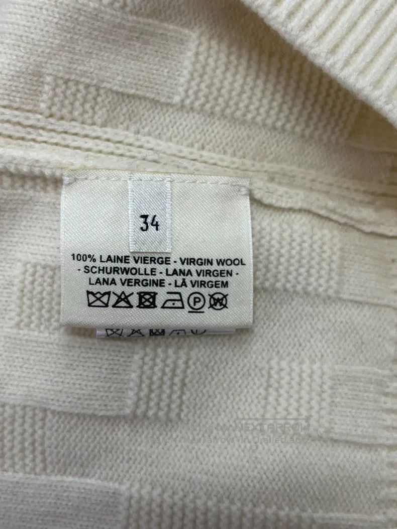 Hermes Hermes White Wool Knit Dress with Subtle Patterns Size XXS / US 00 / IT 34 - 4 Thumbnail