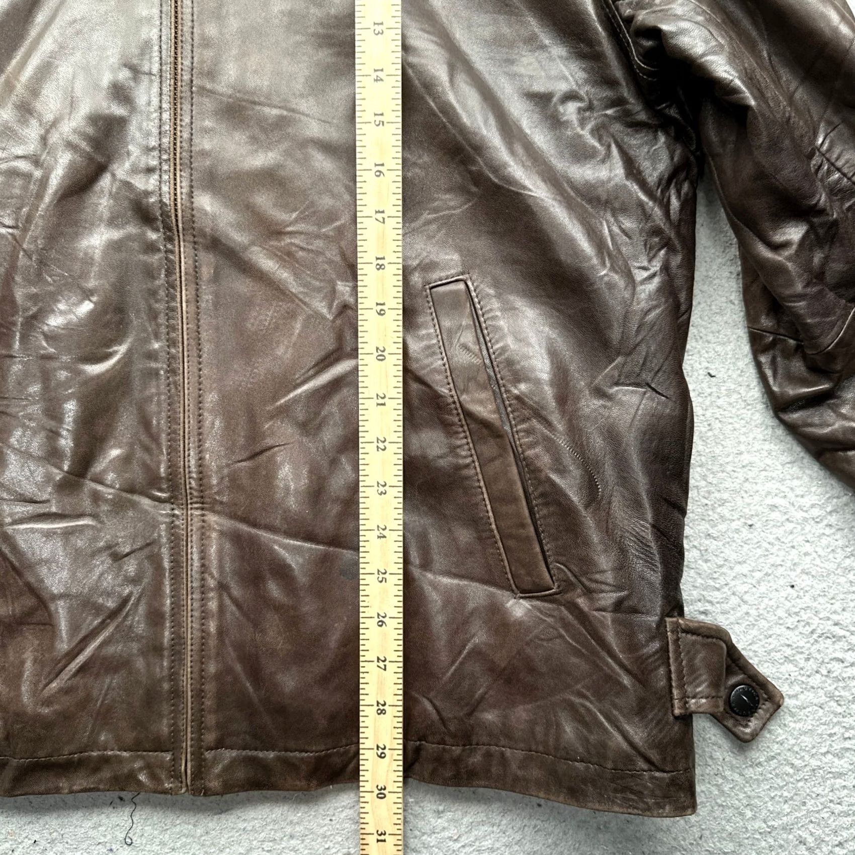 Nautica Nautica Leather Full Zip Lined Jacket Mens Large Brown Smartfabric Quilted Plaid Bomber Size US L / EU 52-54 / 3 - 5 Thumbnail