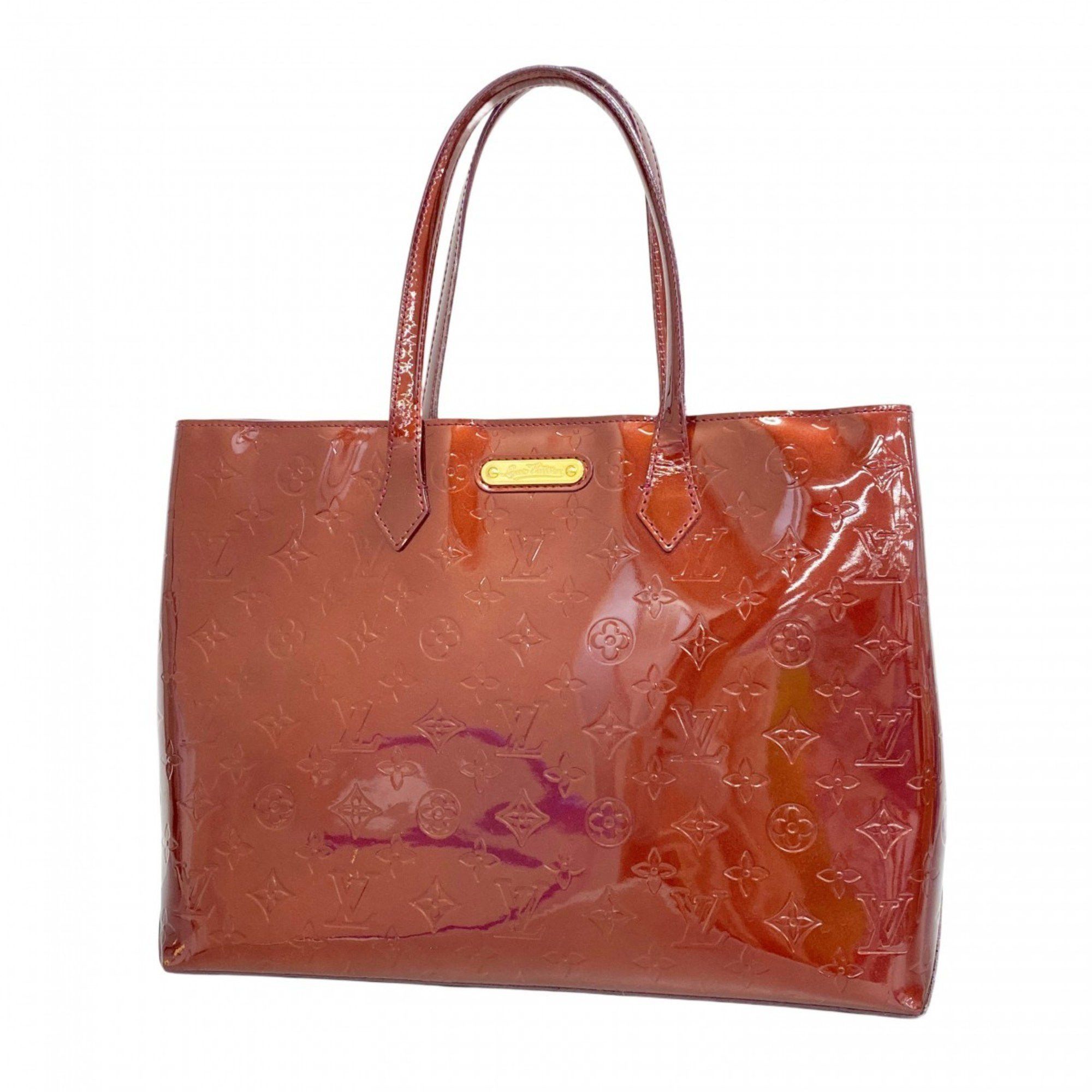 Louis Vuitton Tote Bag Vernis Wilshire Mm M91646 Rouge Fauvist Ladies, Women's