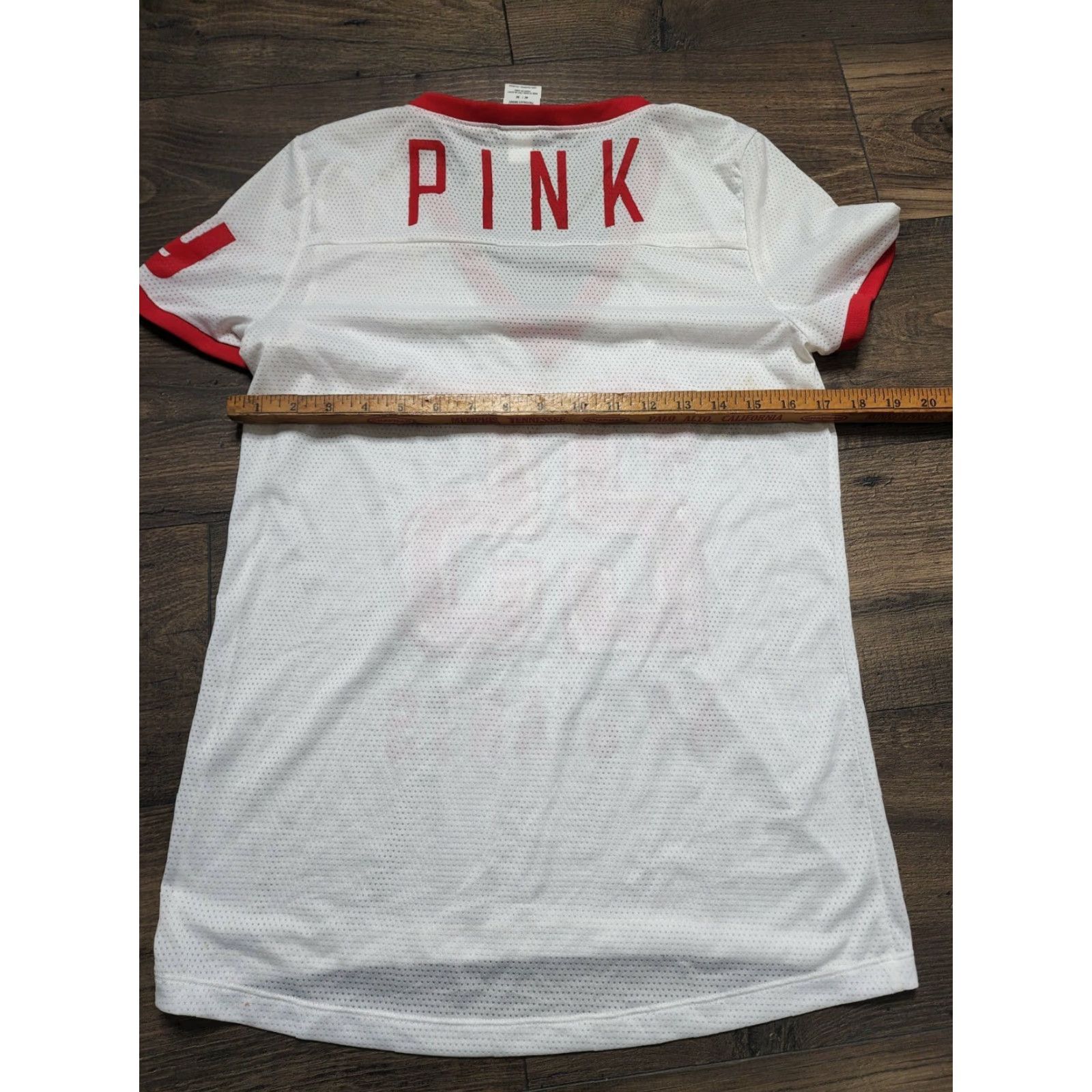 Victoria's Secret Womens M V-Neck Distressed White/Red NY Giants T-Shirt | Victoria's Secret Jersey Size M / US 6-8 / IT 42-44 - 3 Thumbnail