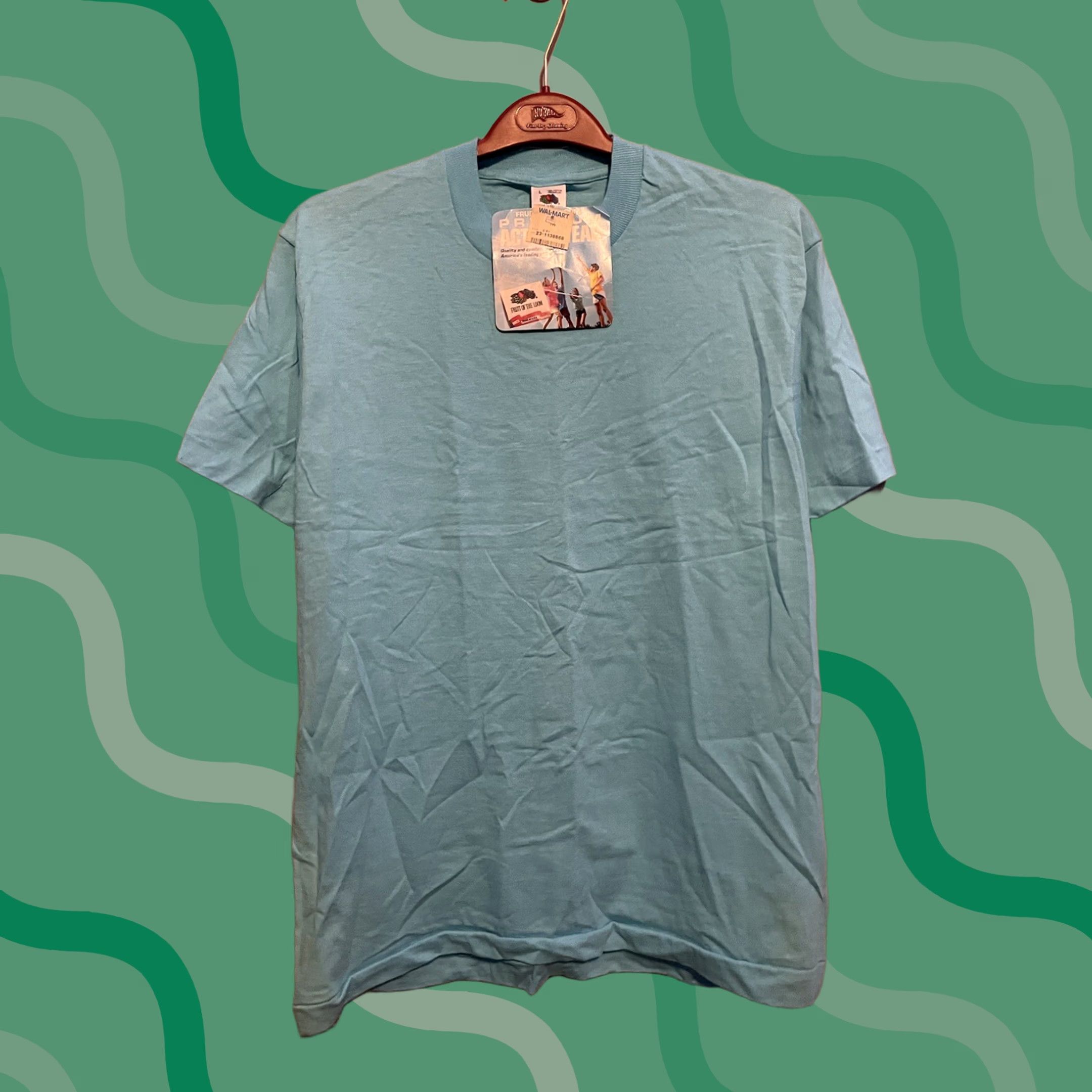 Fruit Of The Loom Fruit of the Loom T-Shirt Shirt Cotton M Yellow Stitch 19” Pit 28” Length A267 Mens NWT VTG Light Blue Single Stitch L Size US M / EU 48-50 / 2 - 1 Thumbnail