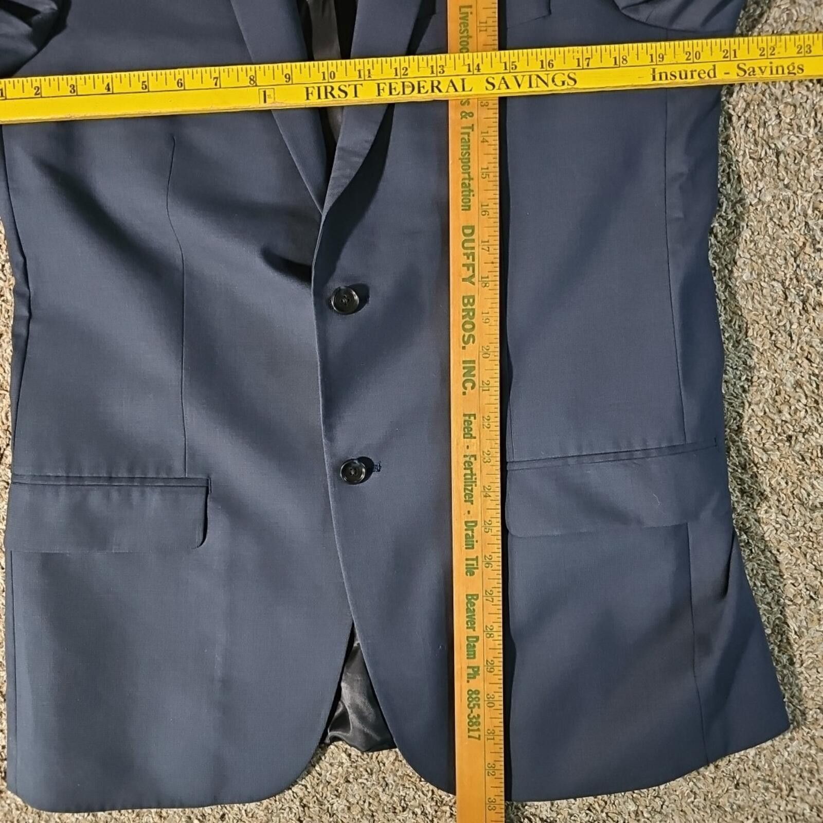 Marc Anthony Marc Anthony 42L Slim Fit 2 Button Wool Blazer Blue Size 42L - 5 Thumbnail