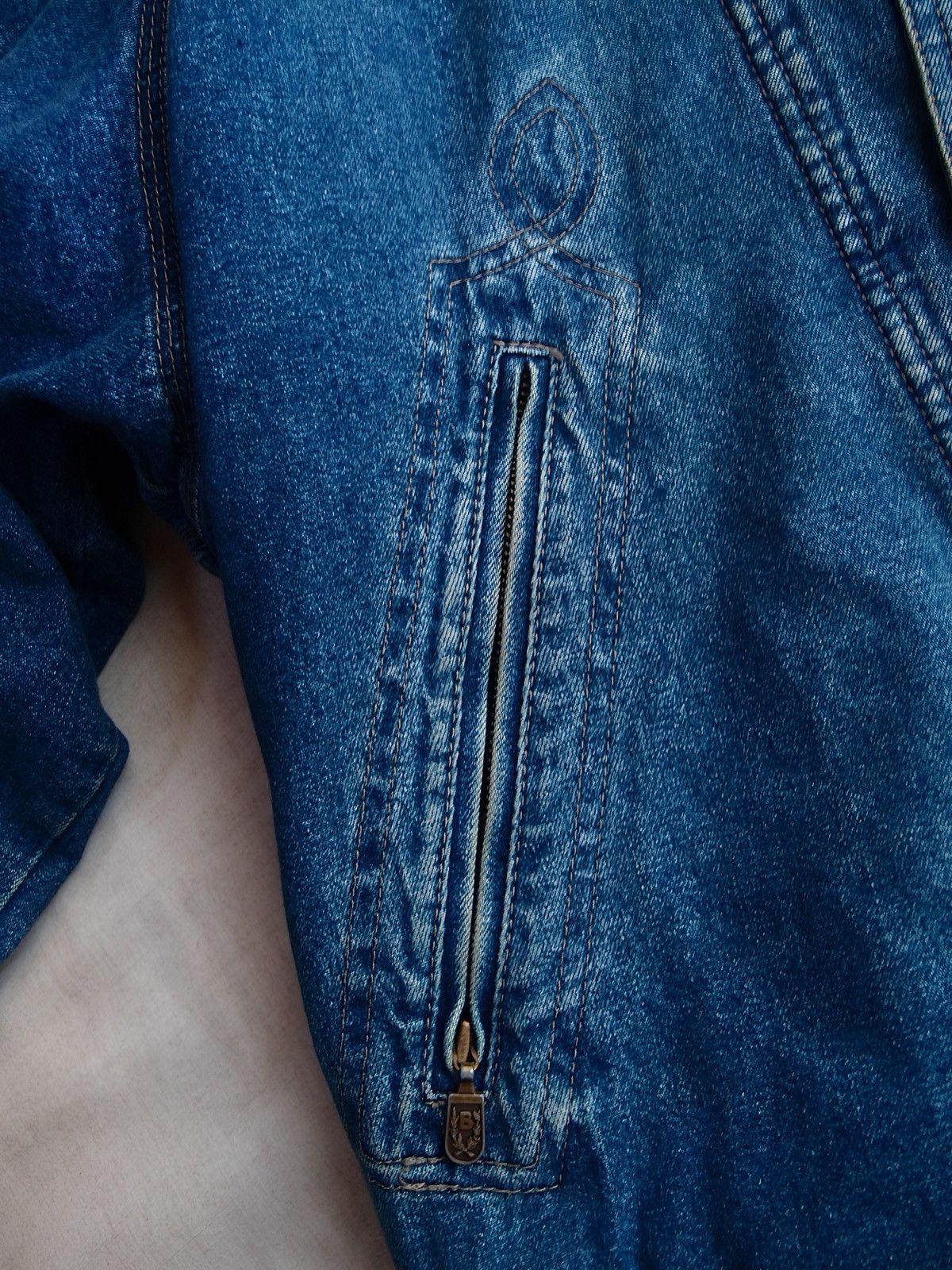 Byblos BYBLOS Denim Bomber Jacket 46 Made in Italy Size US S / EU 44-46 / 1 - 7 Thumbnail