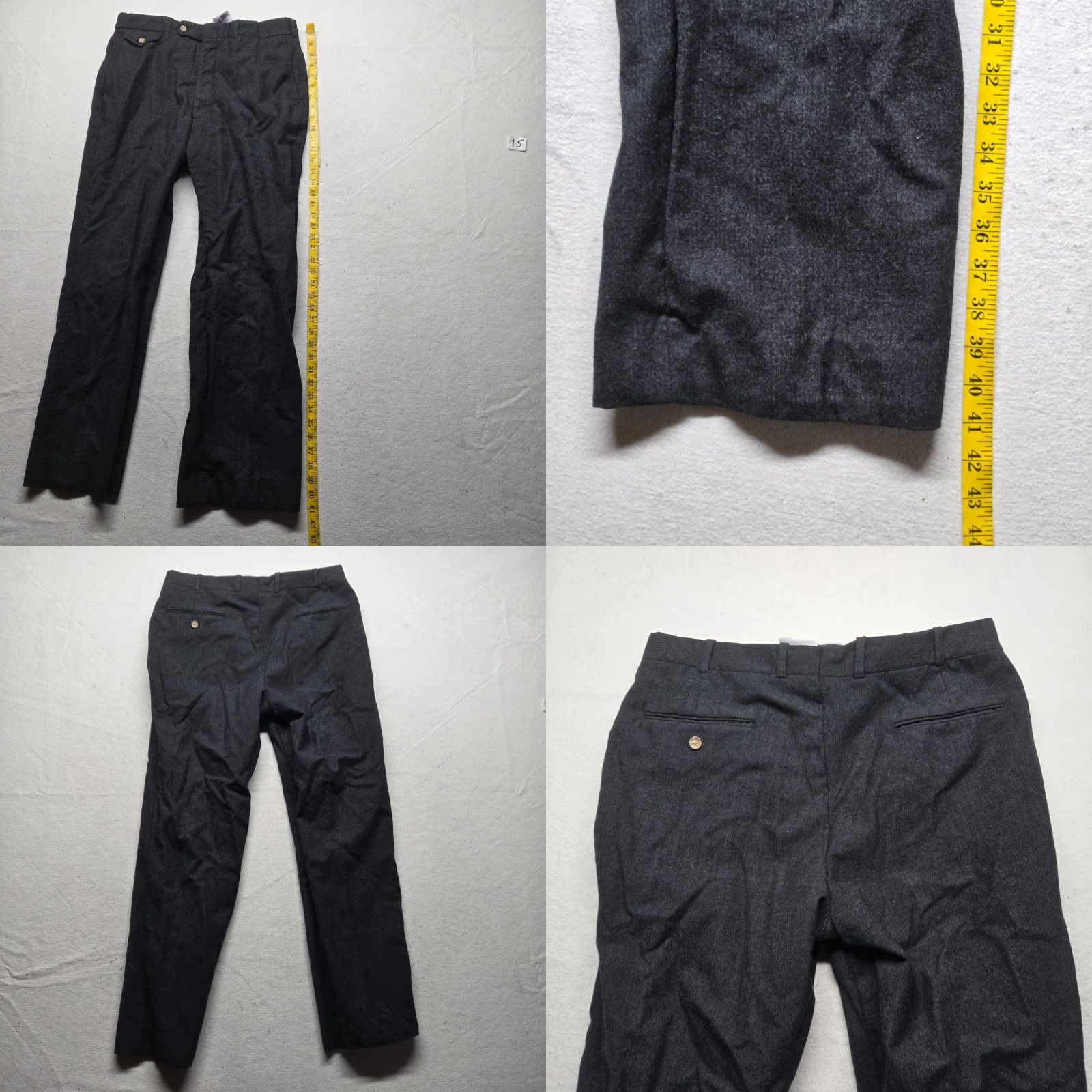Vintage Woodmere Gray Wool Blend Flat Front Dress Pants 36R Casual Mens Size US 36 / EU 52 - 8 Thumbnail