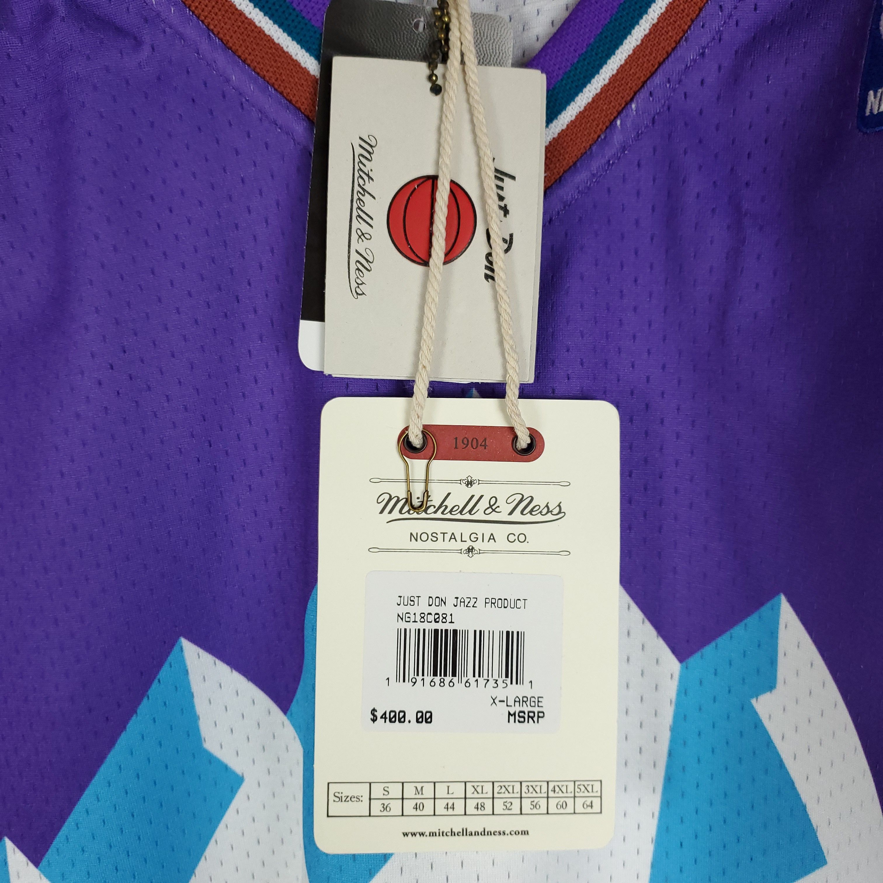 Just Don × Mitchell & Ness Just Don Utah Jazz Mitchell & Ness NBA Jersey XL XLarge NWT Size US XL / EU 56 / 4 - 5 Thumbnail