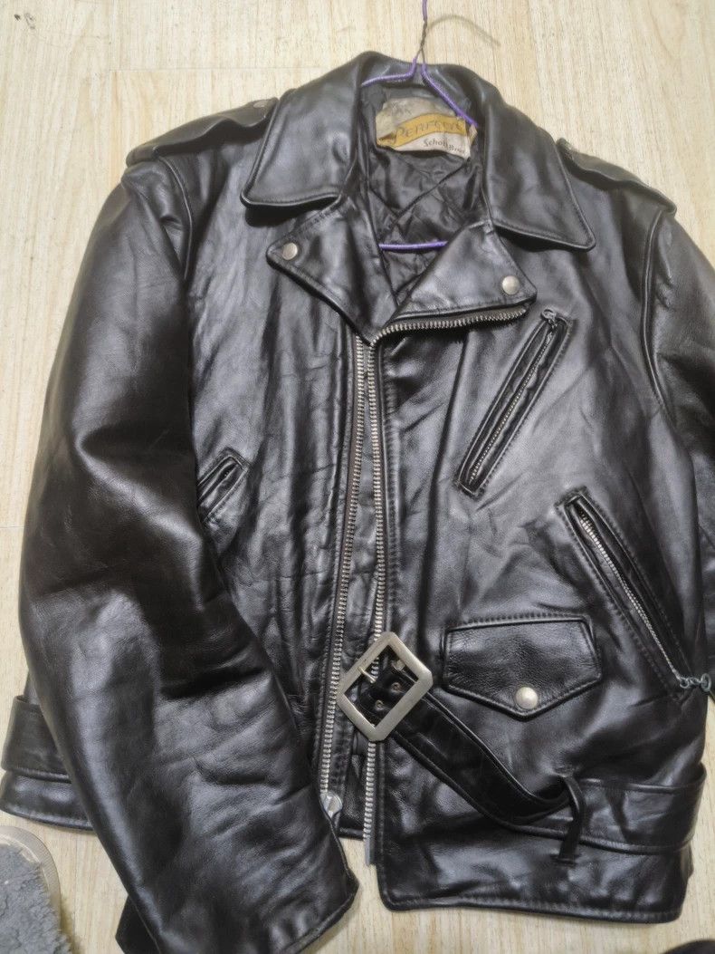 Schott Schott Classic diagonal zippered biker jacket slim fit cow Size US L / EU 52-54 / 3 - 8 Thumbnail