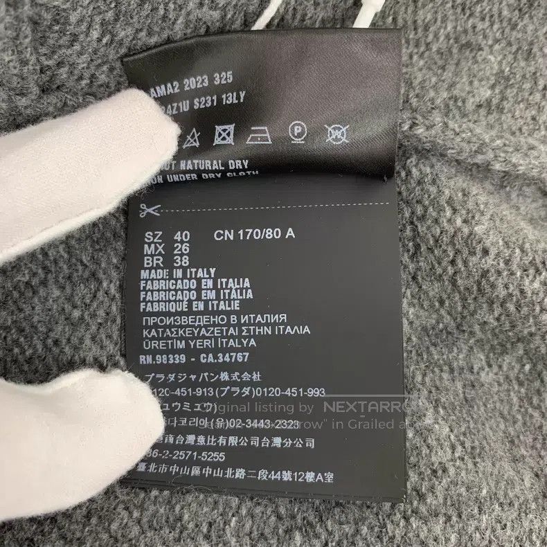 Prada Prada 22 gray logo round-neck wool mixed cashmere knitted Size XS / US 0-2 / IT 36-38 - 8 Thumbnail
