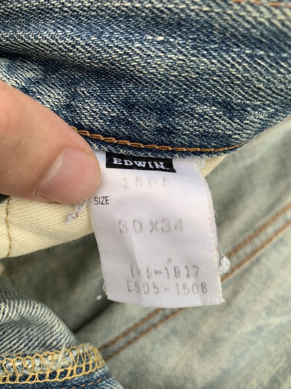Kapital VINTAGE EDWIN 505 SELVEDGE FADED RUSTY DISTRESSED DENIM Size US 31 - 22 Thumbnail
