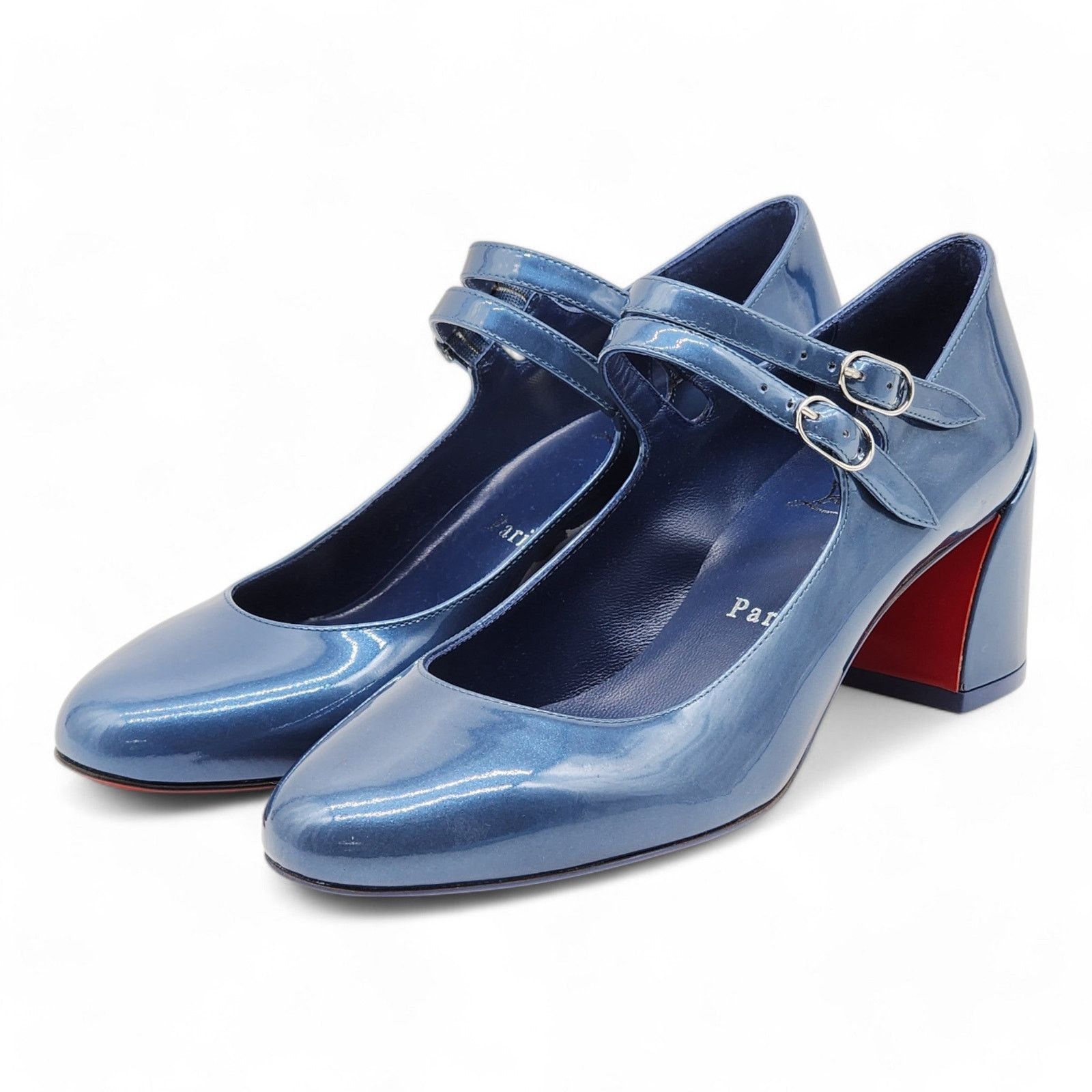 Christian Louboutin Miss Jane Pumps 55Mm - Leather - Blue - 37 6.5 Us $945 Shoes, Women's