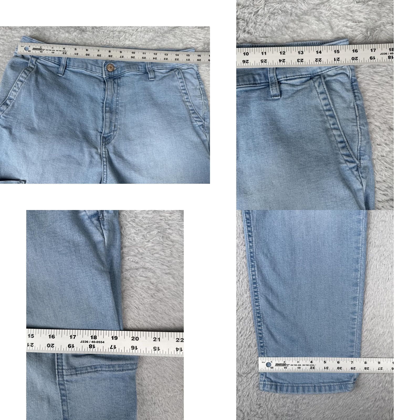 Calvin Klein Calvin Klein Jeans Womens Jeans Straight Cargo Light Wash 13/31 Blue 90s 5-Pocket Womens (Juniors) Mens? Size 34" / US 12 / IT 48 - 9 Thumbnail