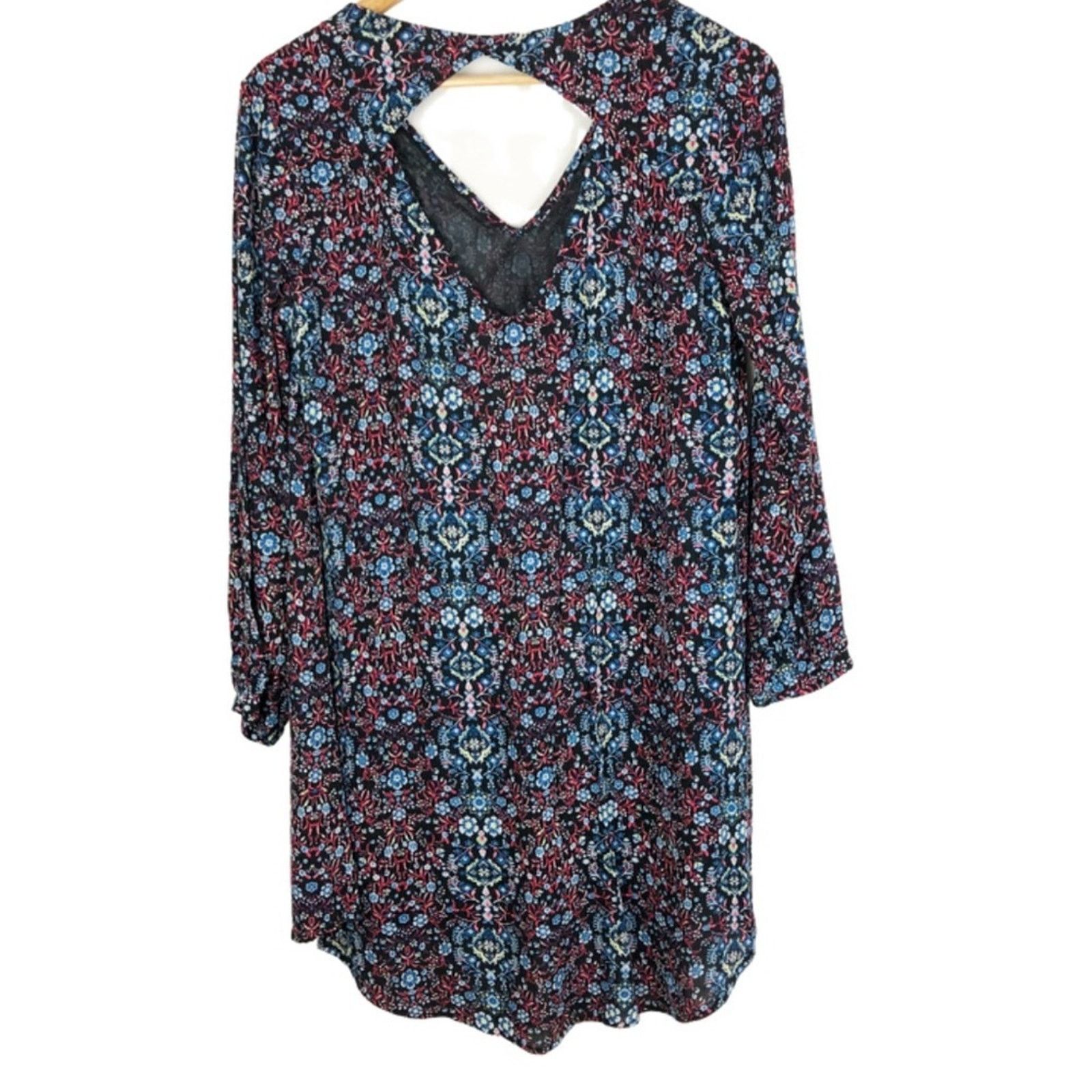 Nordstrom Lush Women’s Floral Back Cut Out Mini Boho Patterned Dress Size S / US 4 / IT 40 - 6 Thumbnail