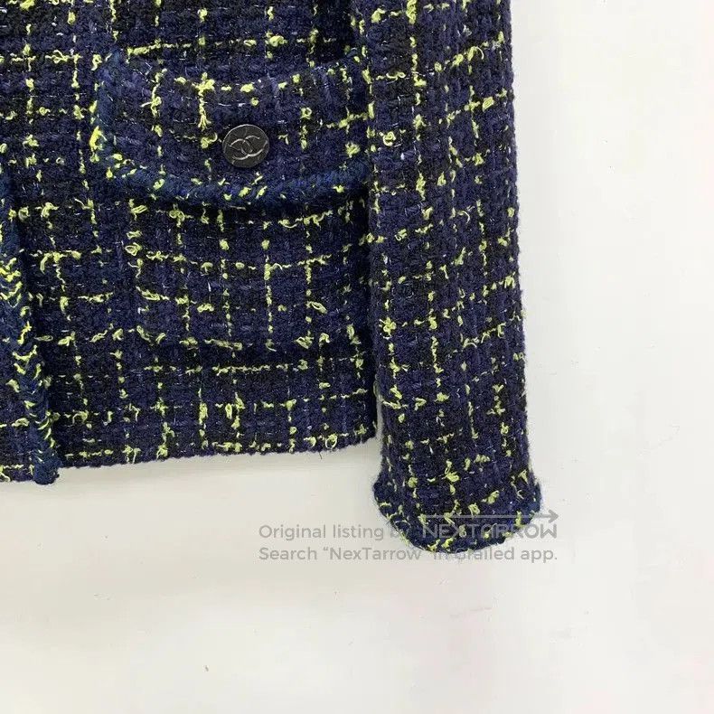 Chanel Chanel Blue Tweed Long Sleeve Jacket. Size US XXS / EU 40 - 4 Thumbnail