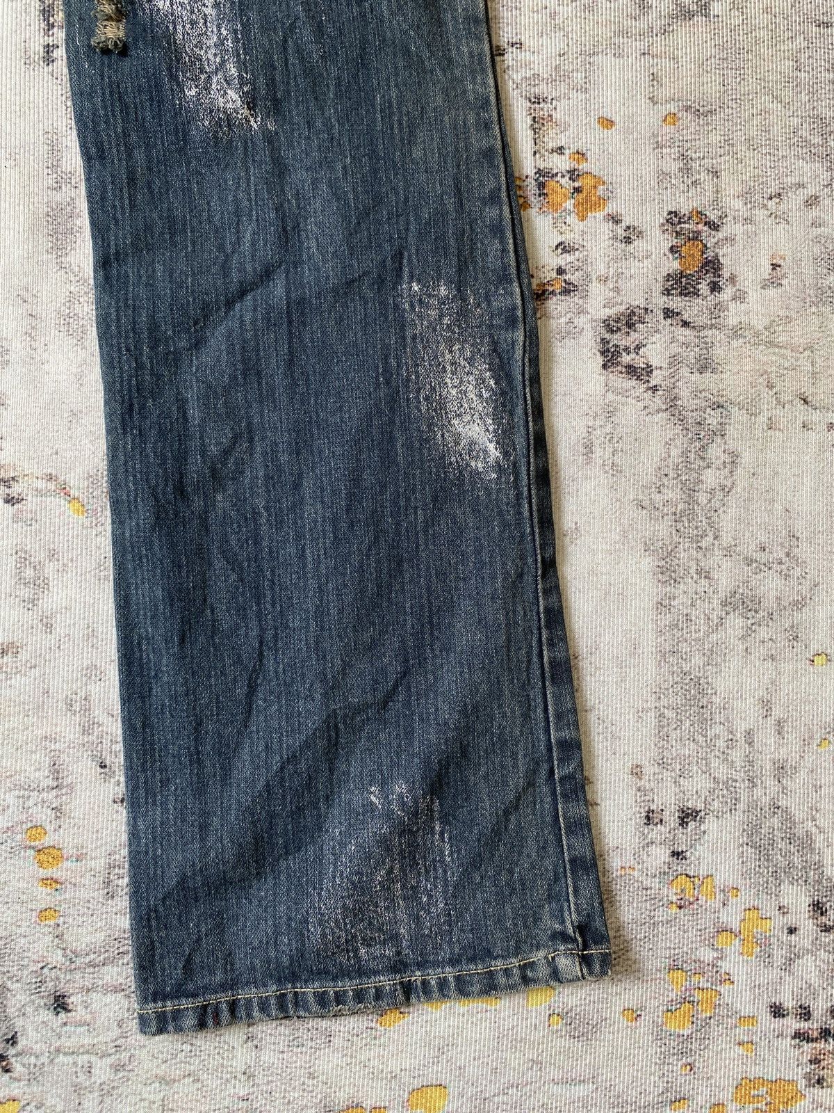Japanese Brand Back Rush Distressed Splatter Design Flare Denim Size US 32 / EU 48 - 13 Thumbnail