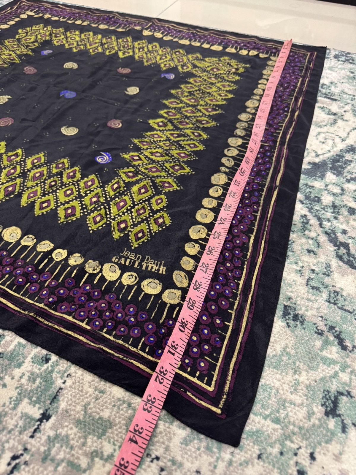 Jean Paul Gaultier VINTAGE JEAN PAUL GAULTIER ABSTRACT FLORAL SILK SCARF Size ONE SIZE - 3 Thumbnail