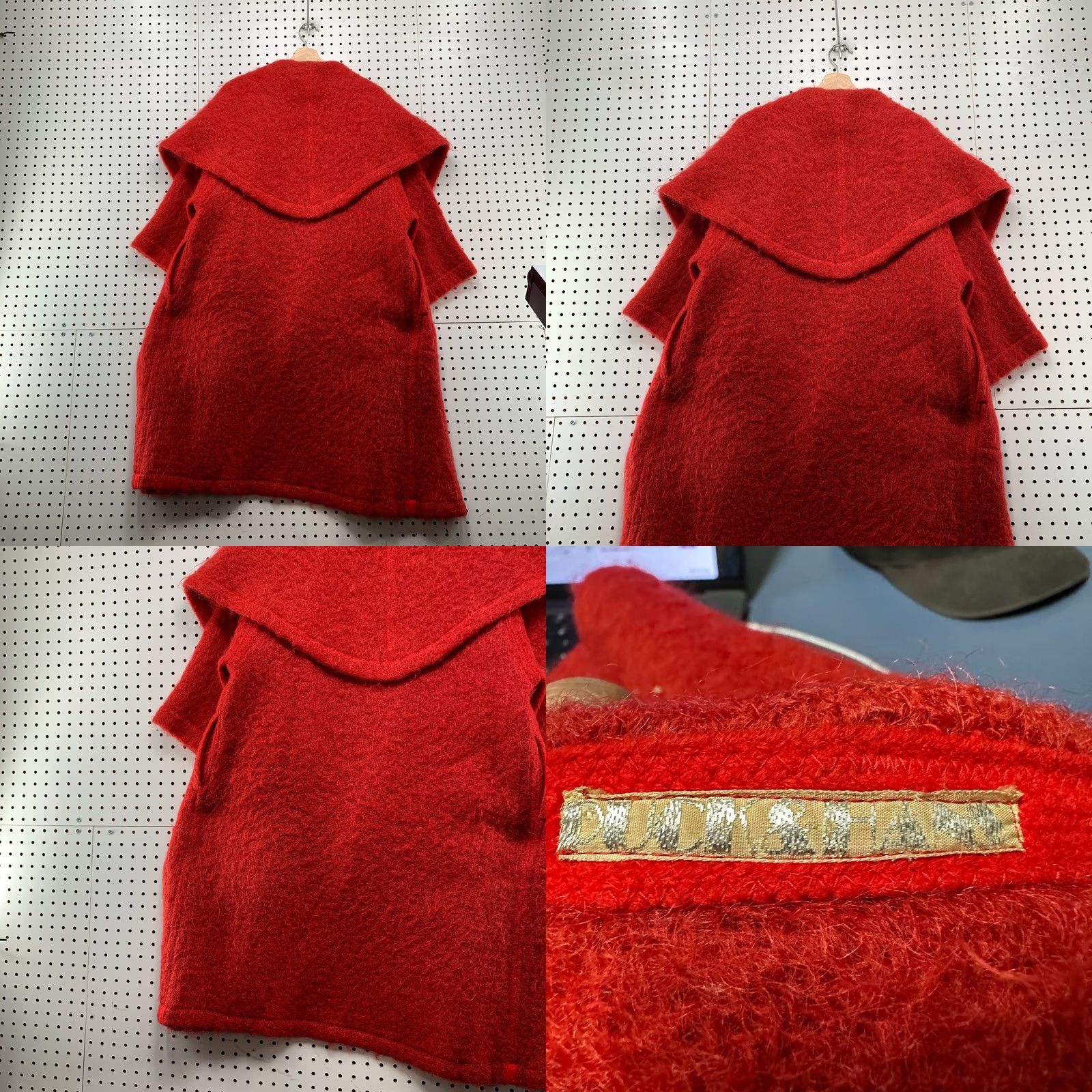 Vintage VINTAGE Duck & Hans Red Mohair Open Front Wrap Shawl Long Womens Large Shawl Wrap Mohair Red Winter Casual Women Size L / US 10 / IT 46 - 9 Thumbnail