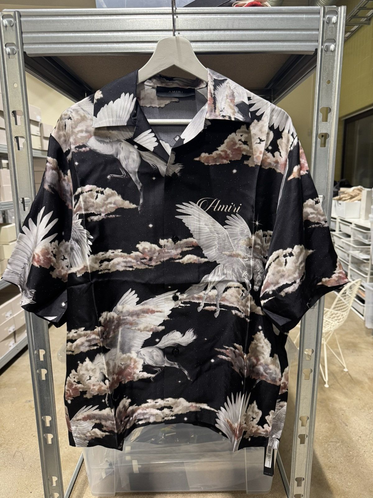 Amiri Amiri Pegasus Bowling Silk Shirt NEW 1100$ Size US XL / EU 56 / 4 - 1 Thumbnail
